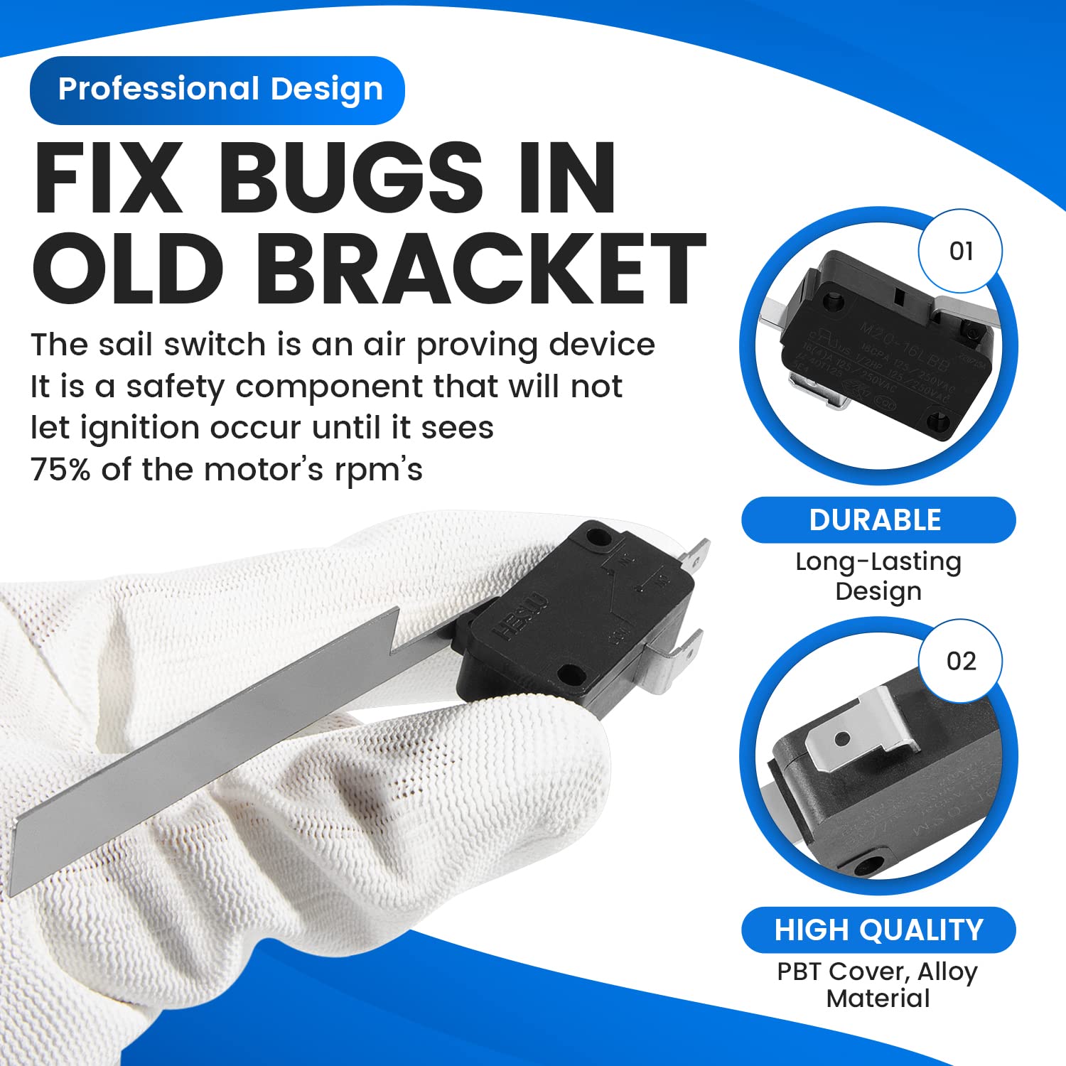 2 Pack 33082 For Dometic Sail Switch With Bracket, Fit for Dometic Atwood RV Furnace Sail Switch, SVC Df Sail Sw W/Brkt M/L Kit