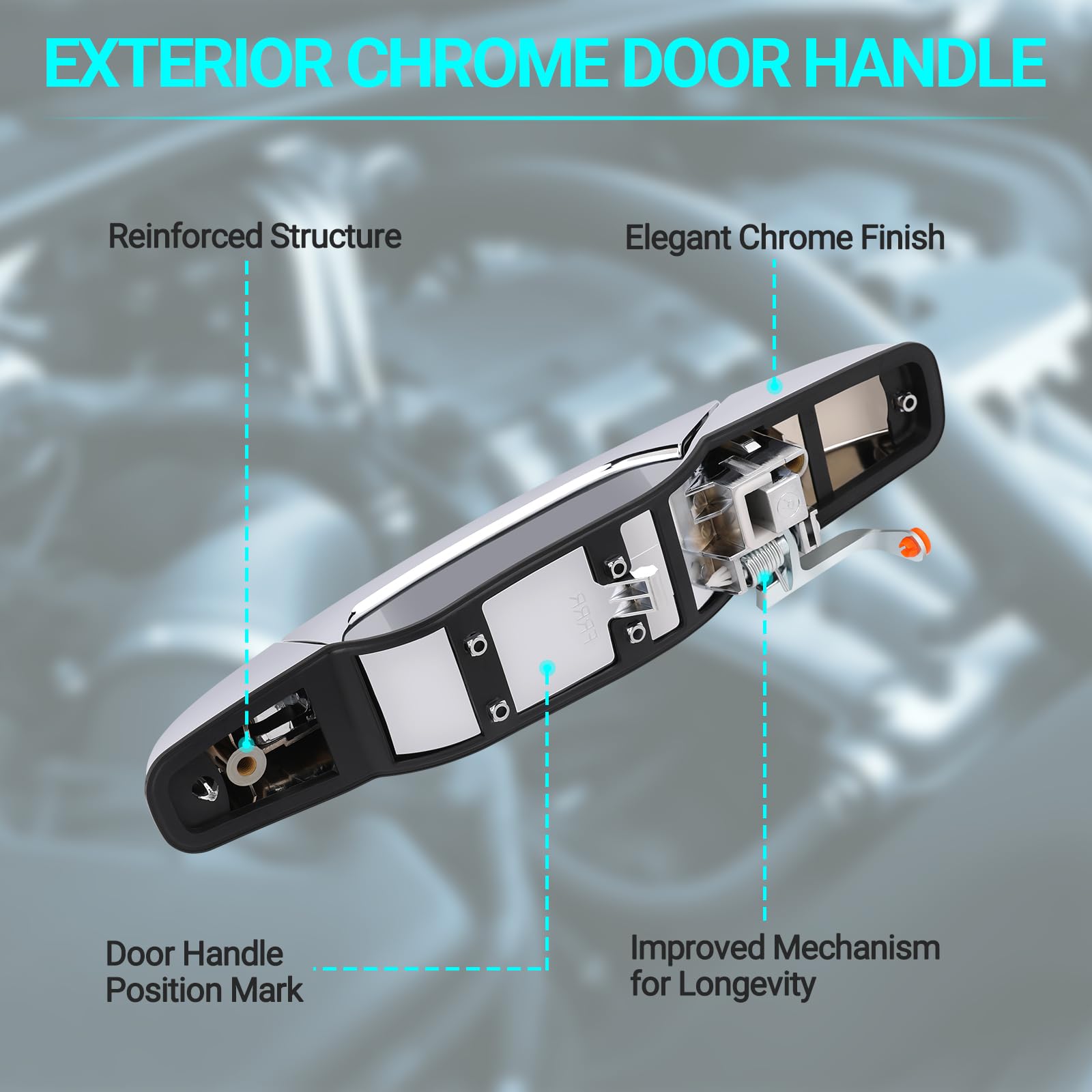 Mnjws Exterior Chrome Door Handle, Front Passenger Side, Compatible With 2007-2014 Chevy Silverado Suburban Tahoe Gmc Sierra Yukon Cadillac Escalade, Replace 22738722 84053436 80545