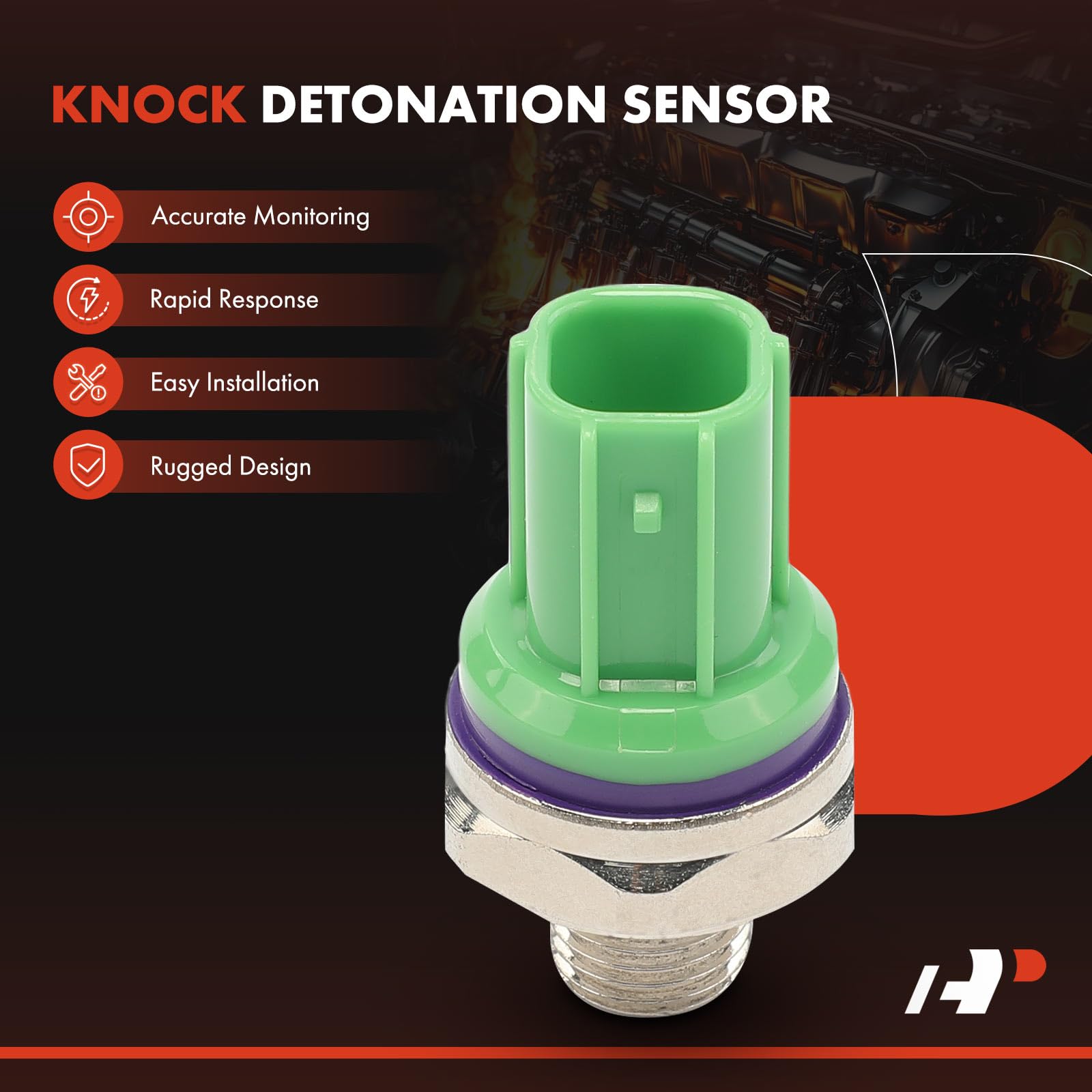 A-Premium Knock Sensor Compatible with Honda Civic 2006-2011, S2000 2006-2009 & Acura CSX 2006-2011, L4 2.0L 2.2L, Replace# 30530-PRC-003, 30530PRC003