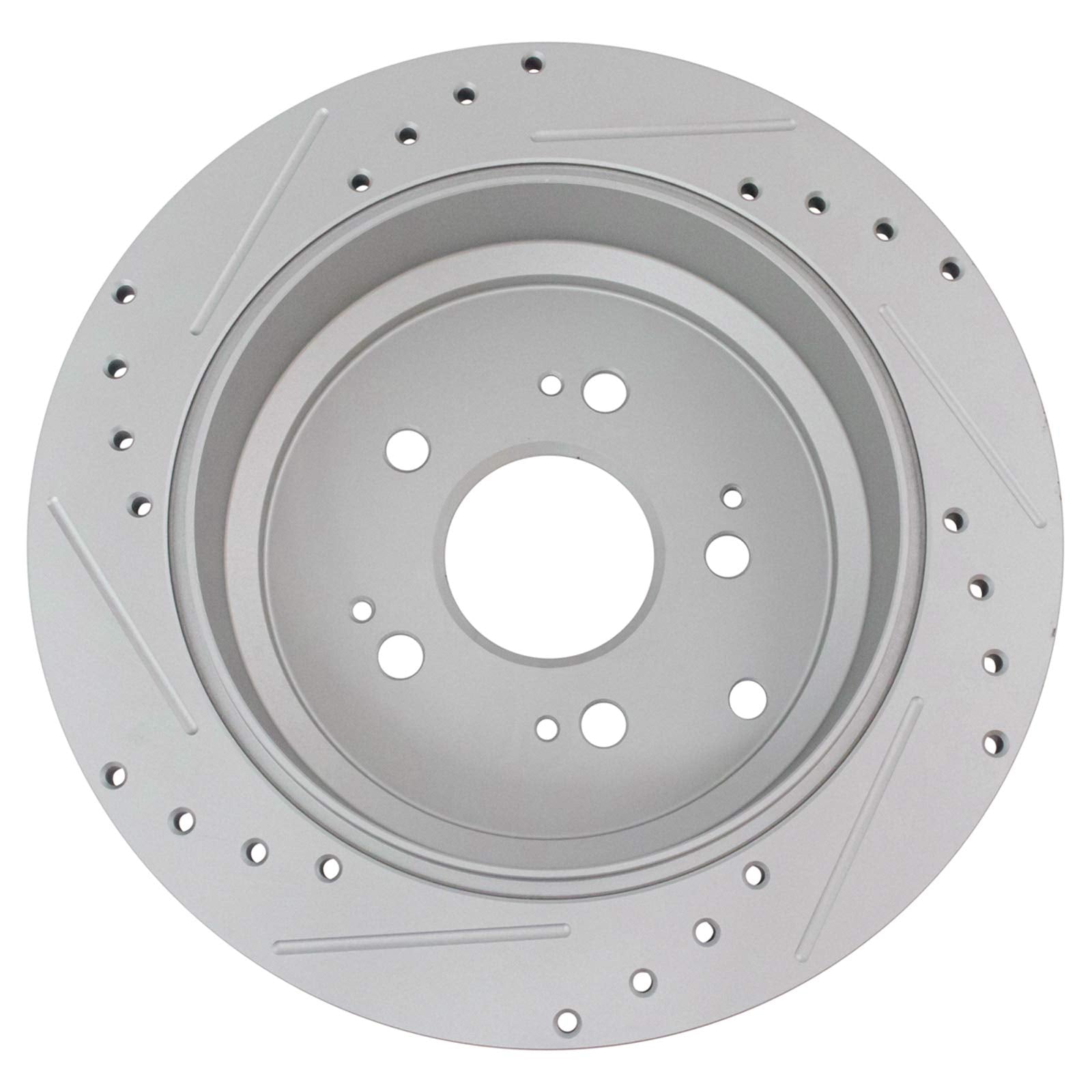 Trq Rear Performance Brake Rotors Set Premium G-Coated Cross Drilled & Slotted Compatible With 2005-2010 Honda Odyssey