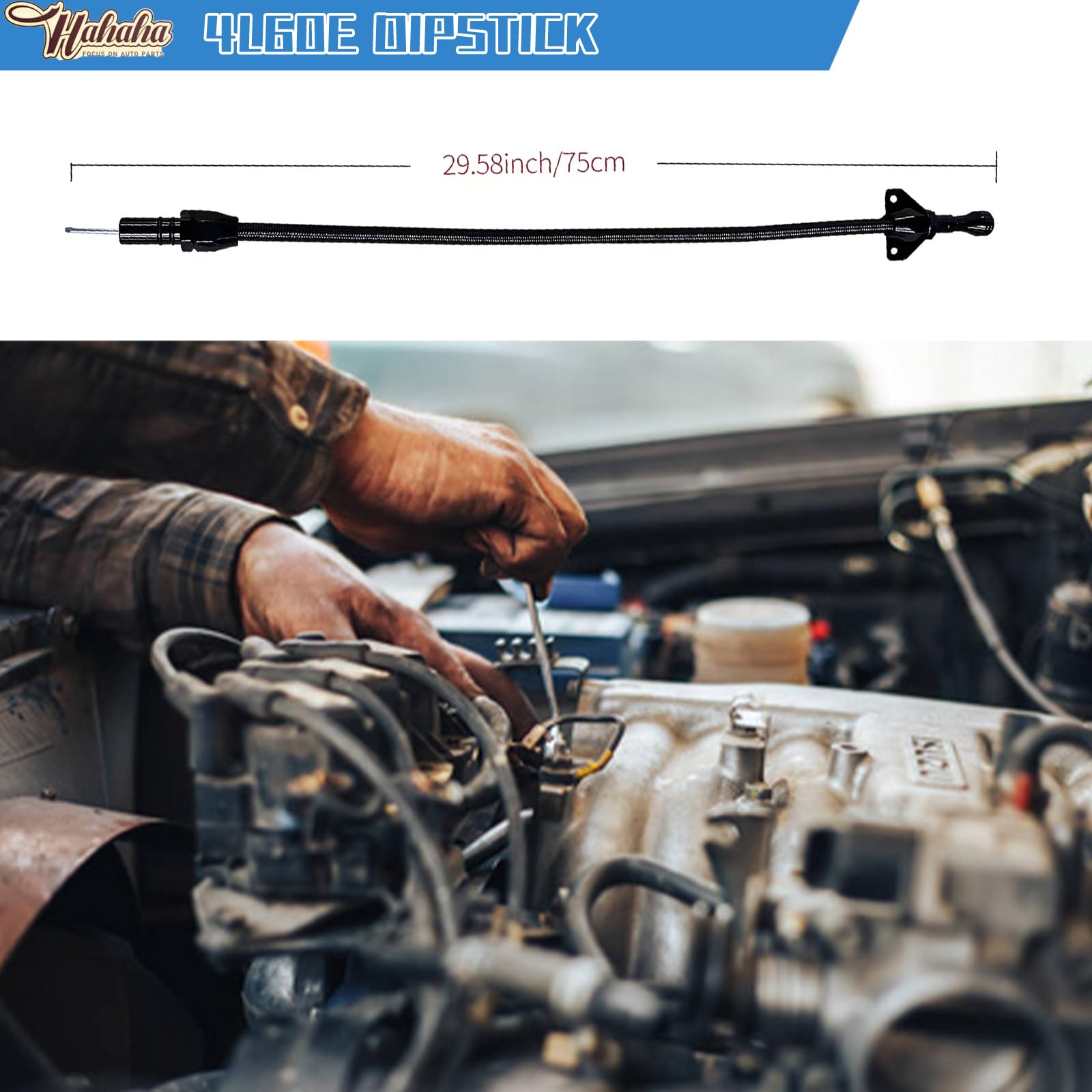 Hahaha-For Gm Trans Flexable Dipstick 700R4-4L60E Black