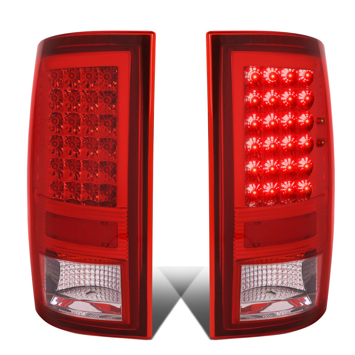 Dna Motoring Tl-Dram09-Led-Ch-Rd Led Tail Light Assembly Driver & Passenger Side [Compatible With 09-17 Dodge Ram 1500 2500 3500]