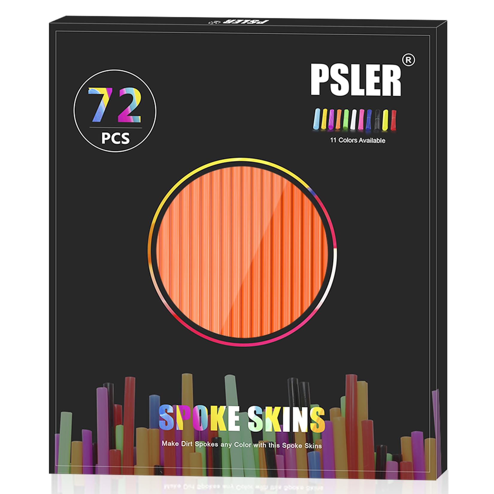 Psler 72 Pcs Orange Spoke Skins Spoke Trim Wrap Cover Decoration Protector Pipe Motocross Pit Dirt Bike Aaccessories