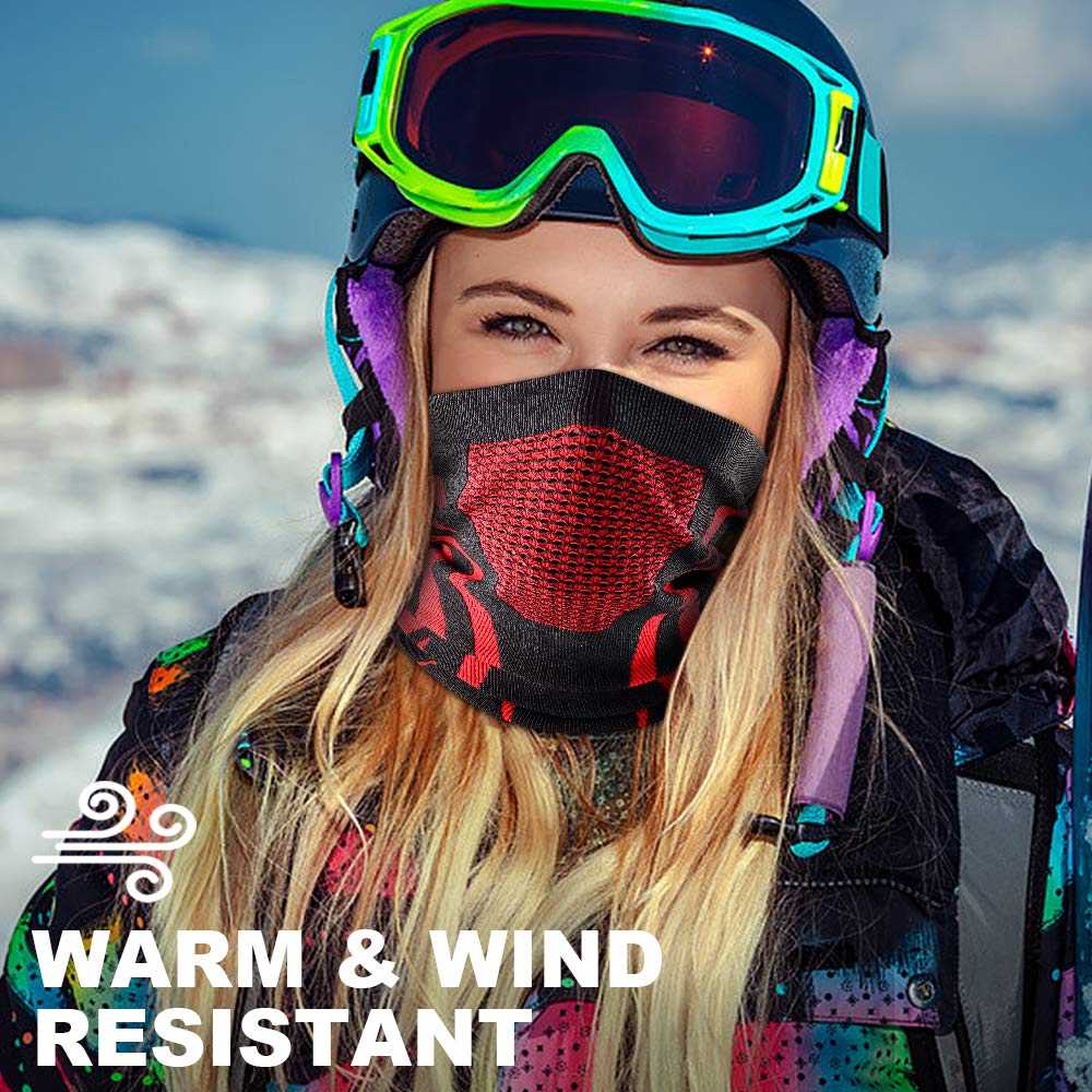 Wtactful Winter Neck Gaiter Neck Warmer Women Half Face Ski Mask Cover Shield For Cold Weather Windproof Tube Bandana Balaclava
