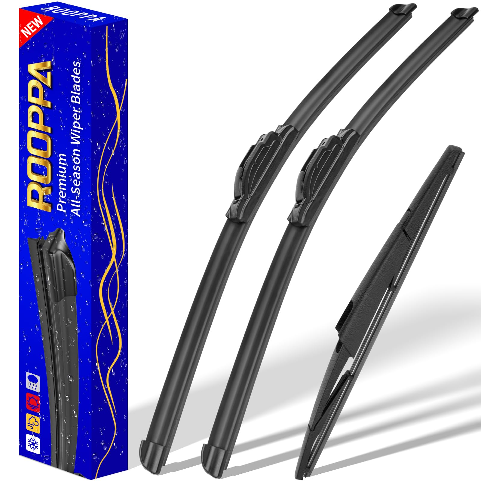 3 Wipers Replacement For 2006-2014 Kia Sedona/2007-2010 Hyundai Entourage, Windshield Wiper Blades Original Equipment Replacement - 26/18/16 (Set Of 3) U/J Hook