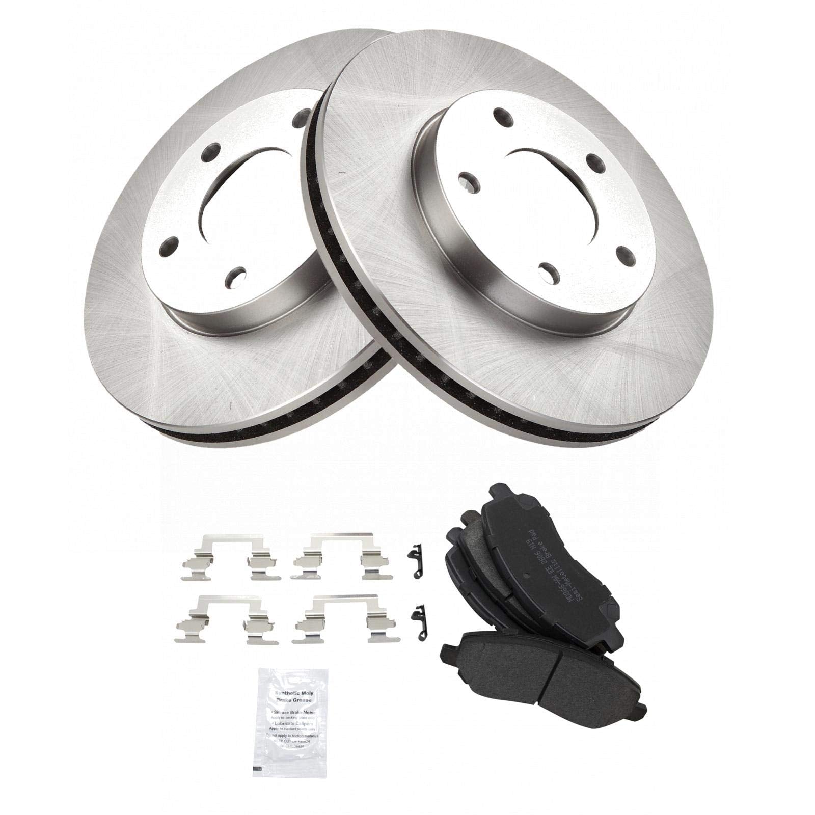 Trq Front Brake Pad & Rotor Kit Semi-Metallic Compatible With 2001-2005 Dodge Stratus 2002-2005 Mitsubishi Eclipse 2003-2004 Out