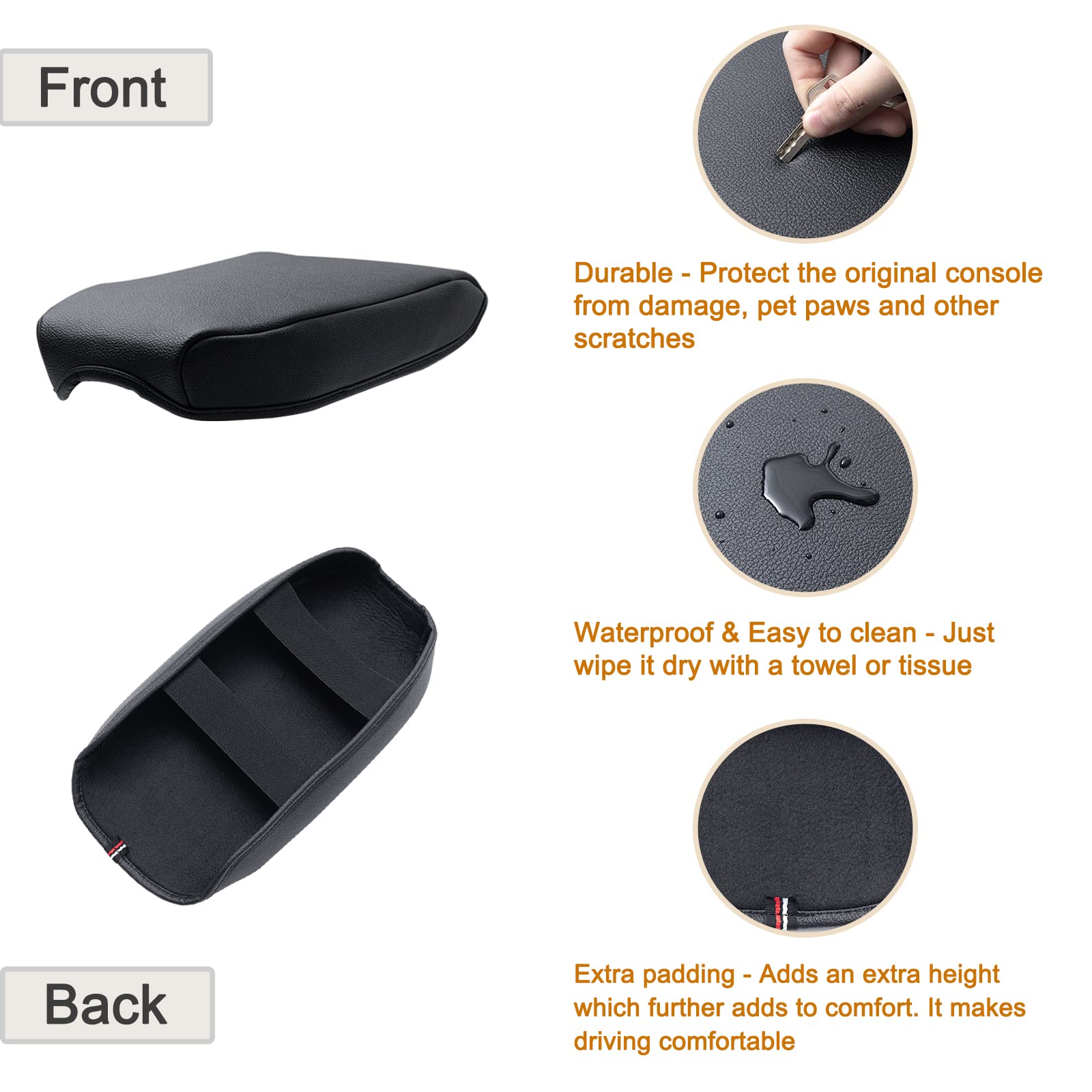 Jdmcar Center Console Armrest Cushion For 2025 Toyota Rav4 Accessories 2024 2023 2022 2021 2020 2019 Leather Middle Console Lid