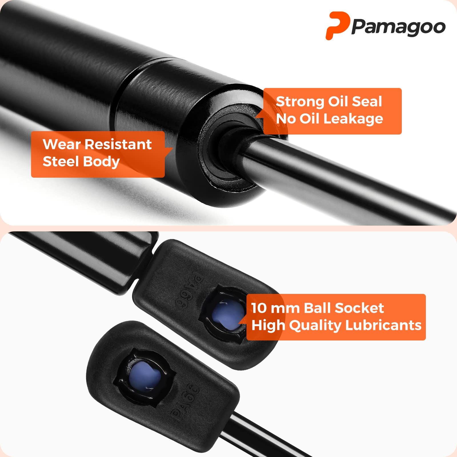 C16-20651 C16-33313 18.7 Inch 40 Lbs Gas Strut Shocks Lift For A.R.E Leer Camper Shell Pickup Truck Cap Topper Canopy Glass Door Hatch Back Window Bed Cover, 18.7' Gas Spring By Pamagoo 2 Pack