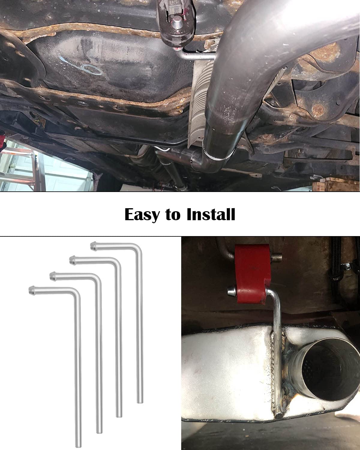 4 Pcs Universal Exhaust Hanger Rods 9.5' Long 90 Degree Bent Exhaust Hanger Steel