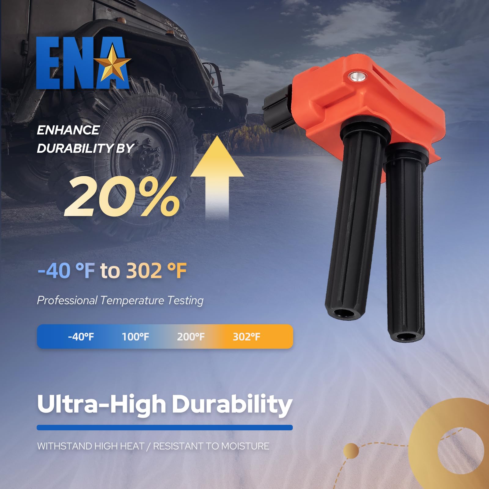 Ena Ignition Coil Pack V8 5.7 6.1 6.4 Compatible With Chrysler Dodge Ram Jeep Aspen 300 Challenger Charger Durango Magnum Comman