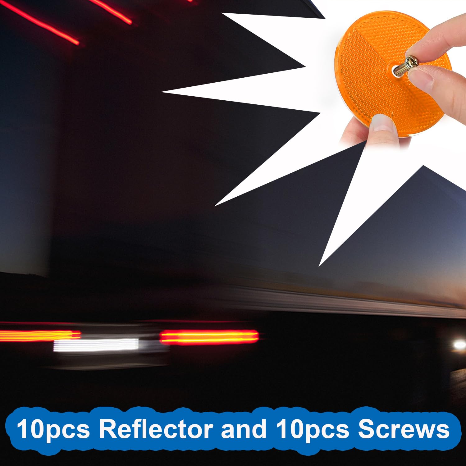 Smseace 12Pcs Safety Reflectors Yellow Round Reflectors With Stainless Steel Screw Used For Mailboxes,Driveway,Tunnels,Post,Cars