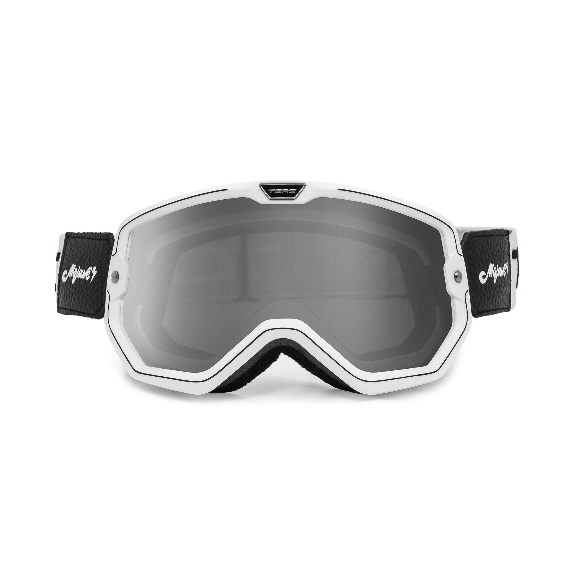 Torc Mojave Motorcycle Helmet Goggle (Flat White, White Black)
