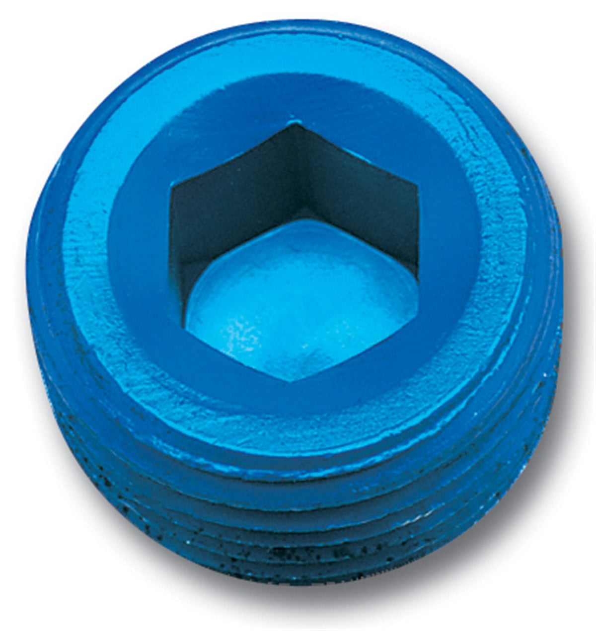 Edelbrock/Russell 662040 Blue Anodized Aluminum 1/4'' Allen Socket Pipe Plug