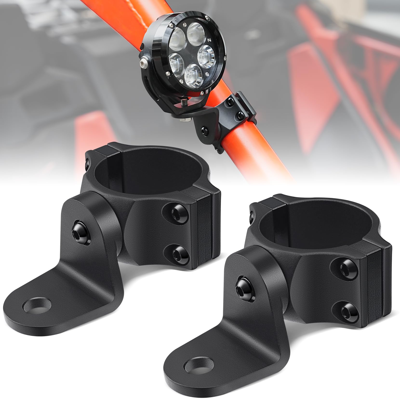 Amazicha Stainless Steel X3 Whip Light Mount, 360 Adjustable UTV Light Bar Mount Bracket Fits 1.75-2inch Roll Bar, UTV Flag Moun