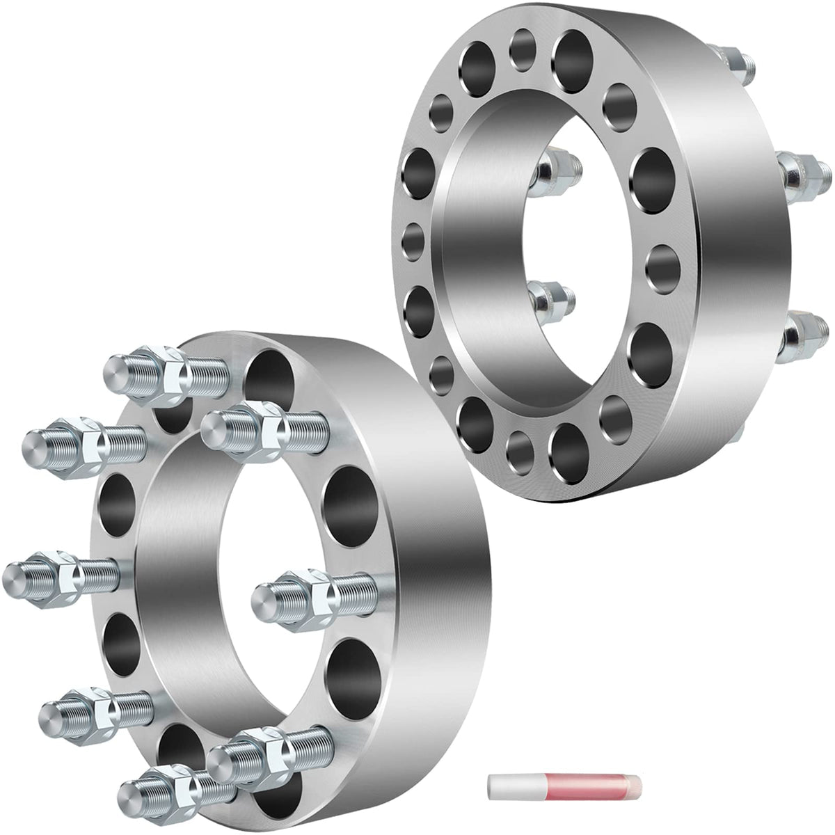Eccpp 2Pcs 2 Inch Wheel Spacers 8 Lug 8X6.5 To 8X6.5 126.15Mm 14X1.5 Compatible With For Chevrolet Silverado 1500 Hd 2001-2006 For Gmc Sierra 2500 Hd 2001-2010 For Silverado 3500 Hd 2007-2010