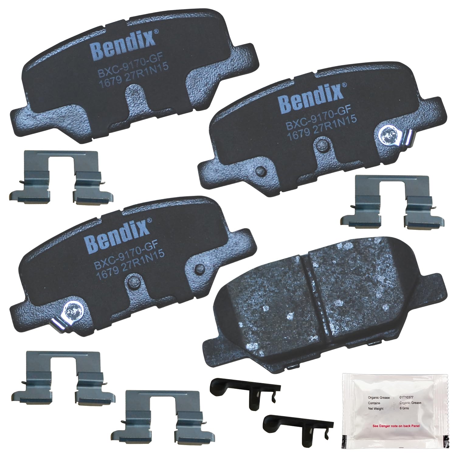 Bendix Priority1 Cfc1679 Ceramic Rear Brake Pads For Mazda 3 2018-2014, 3 Sport 2016-2014, 6 2015-2014, Mitsubishi Asx 2015-2013