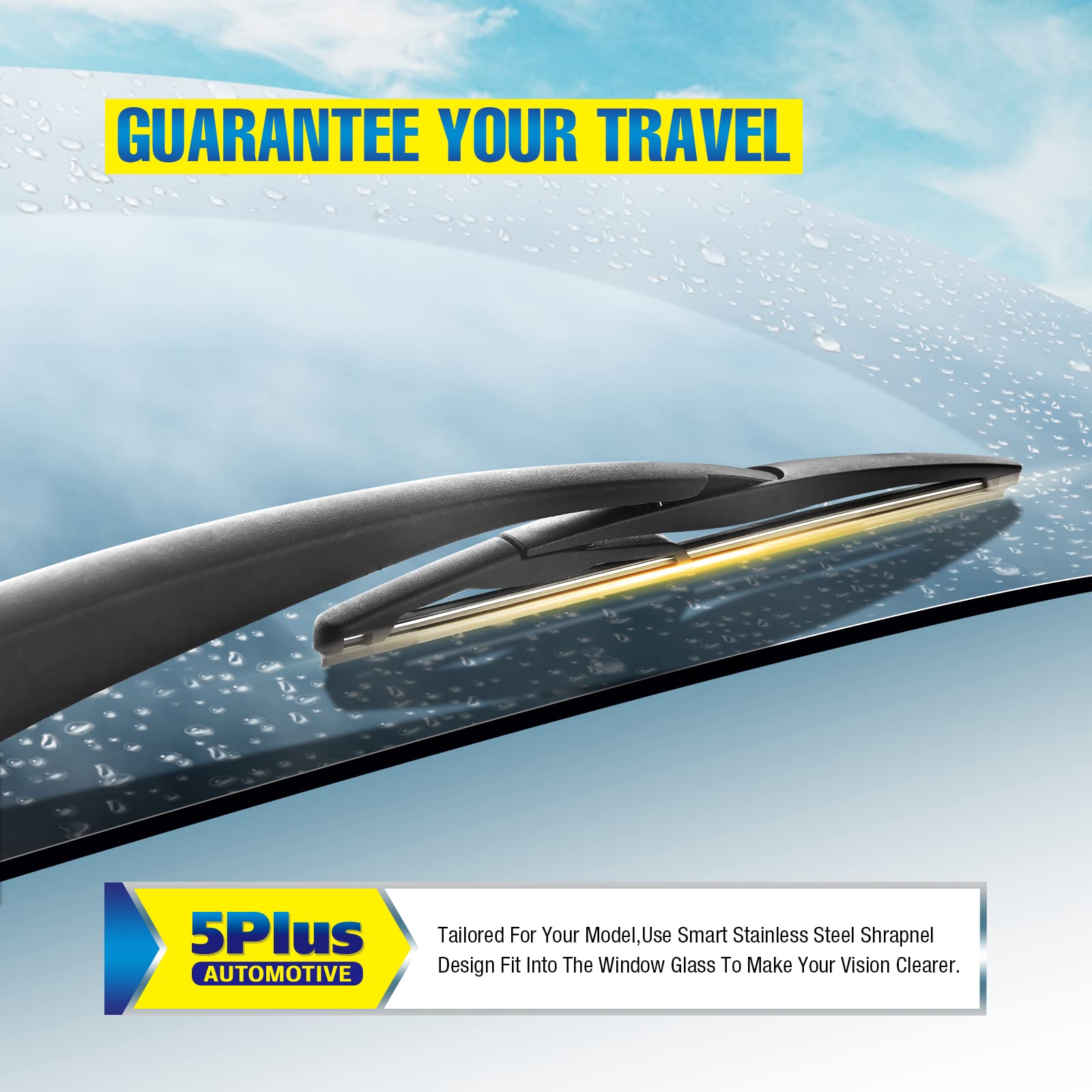 5 Plus® 14' Wiper Blade Rear Replacement For Subaru Forester 2022-2006 Ascent 2022-2019 Impreza 2011-2004 Legacy 09-05 Outback 19-05 Tribeca 14-06/Honda Crv 11-07 Fit 20-07 Back Windshield Wiper(14B)