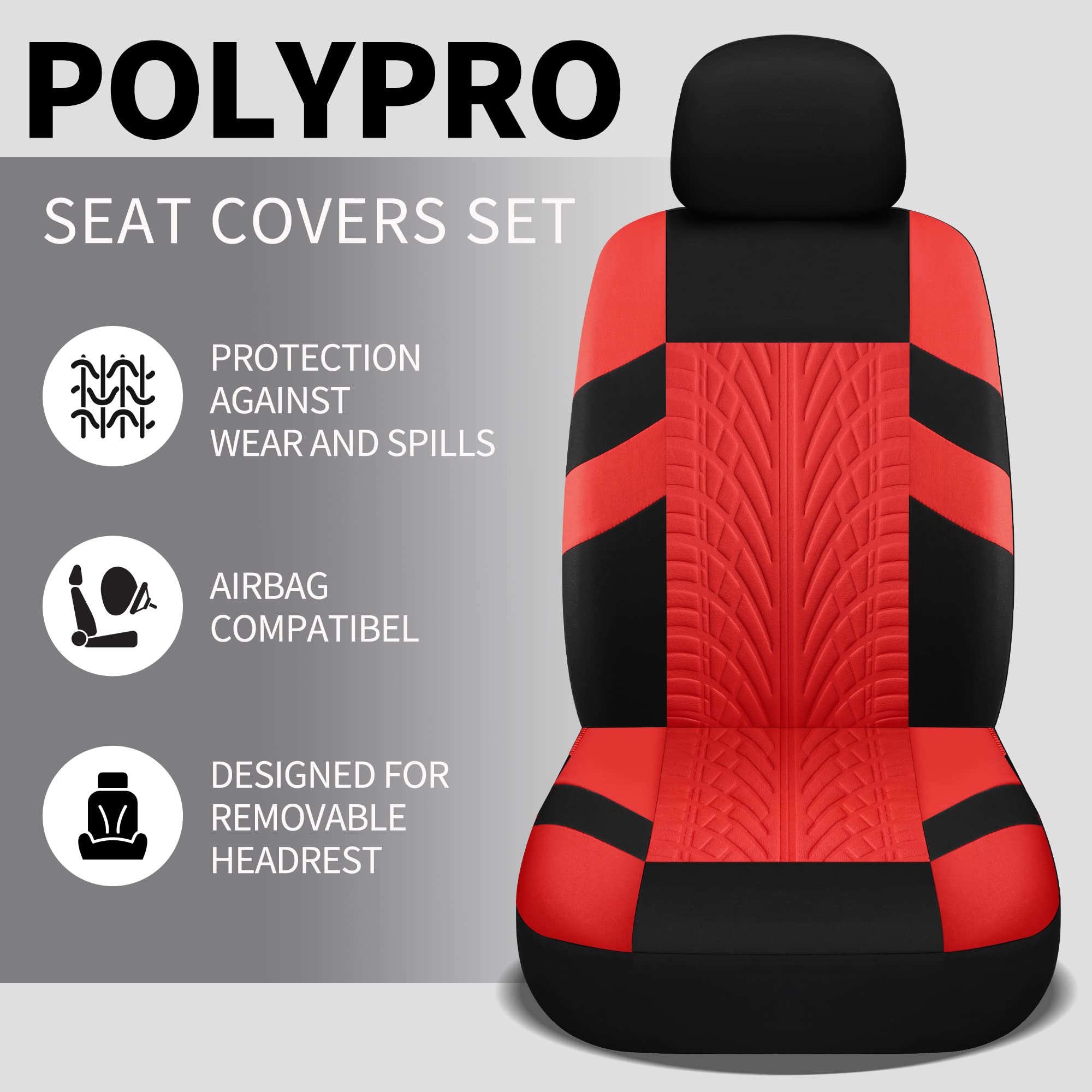 Varcozy Car Seat Covers Full Set, Front Seat Covers And Split Rear Bench Seat Covers For Car, Universal Cloth Seat Covers For Su