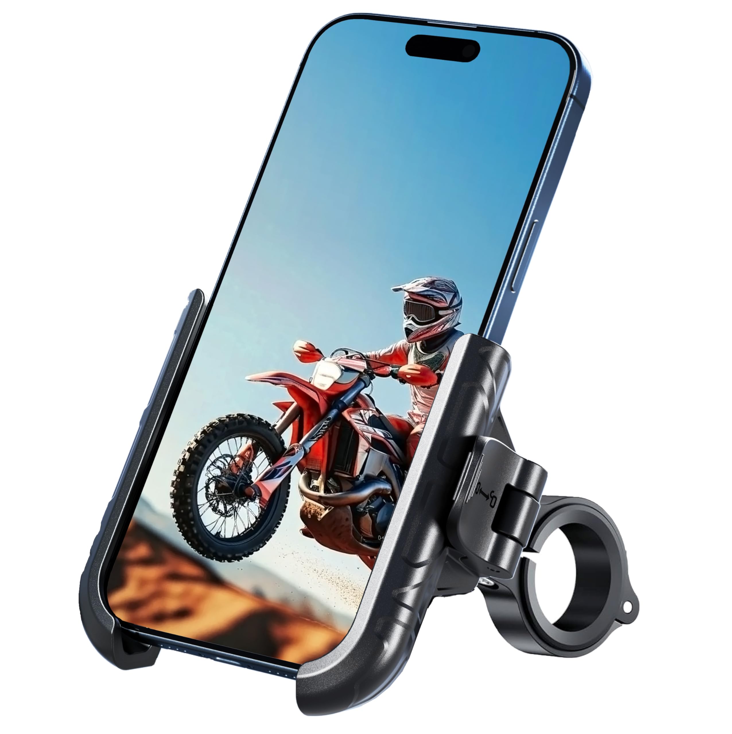 Thlevel Bike Phone Mount Holder No Block Camera Motorcycle Cell Phone Holder Quick Lock 360 Rotate for iPhone 16 Pro Max for Sam