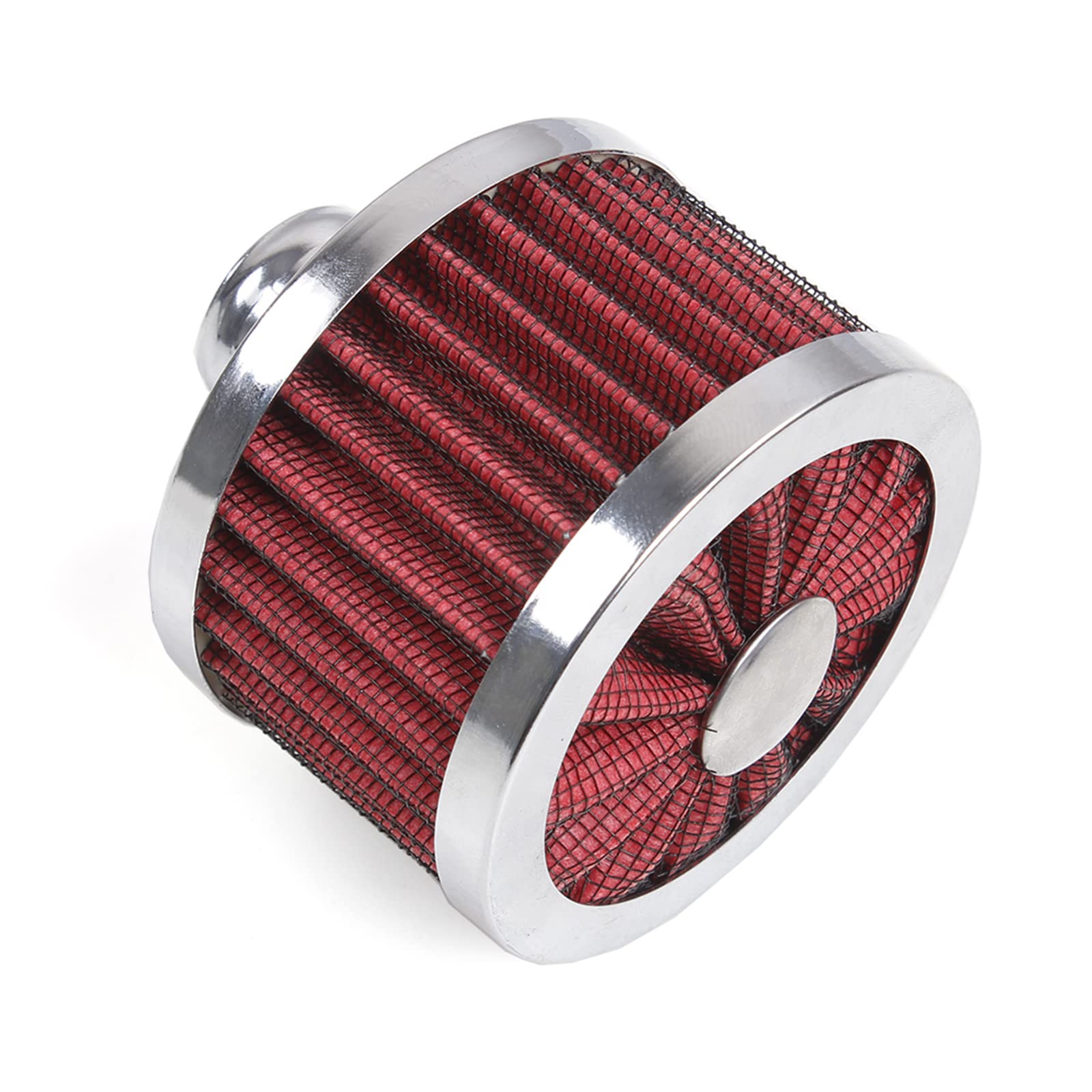 MUGE RACING 23mm Car Air Filter Universal Cold Air Intake Filter High Flow Vent Valve Cover Breather Filter (Red)