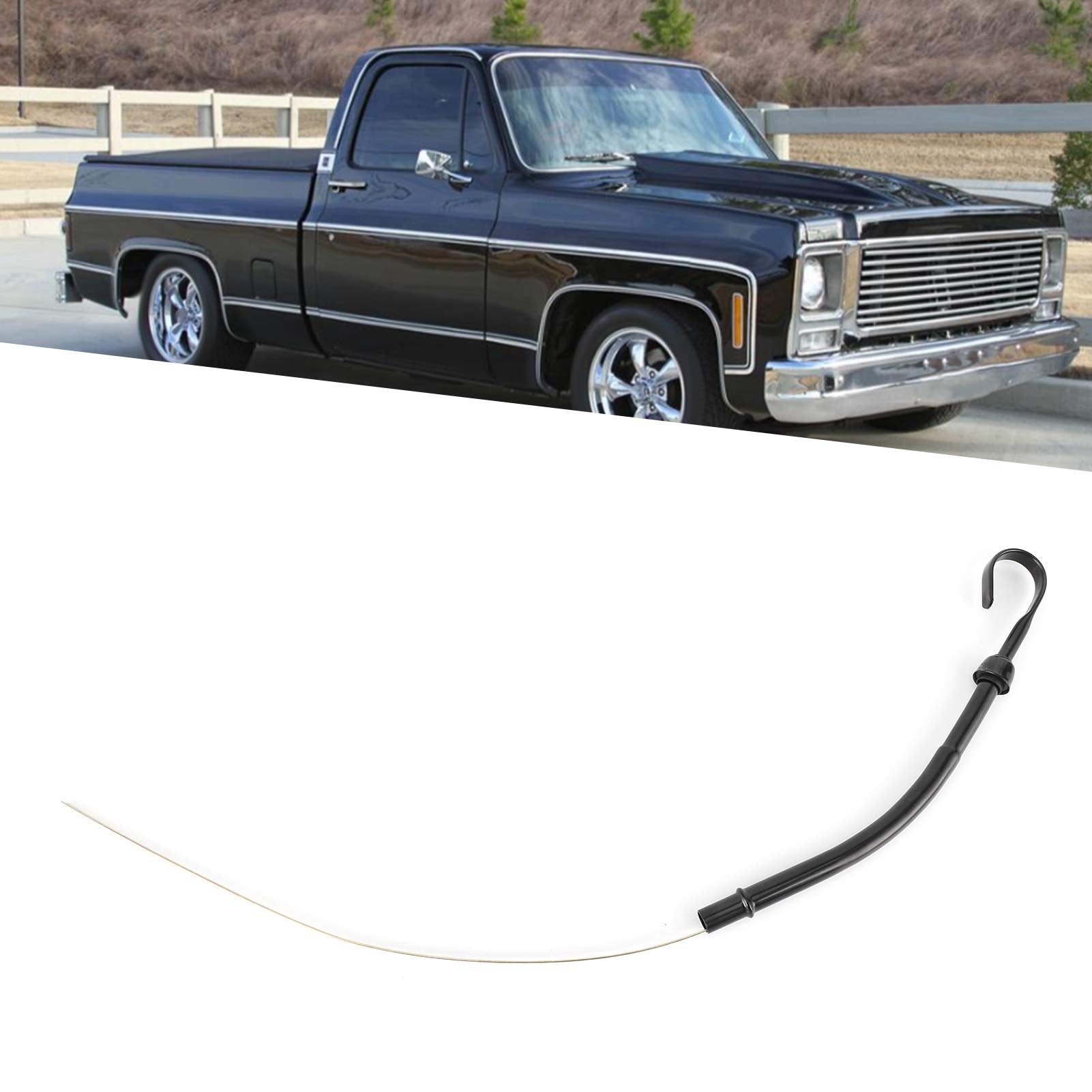 Oil Dipstick Tube, Black Driver Side Fit Replacement For Chevy Sbc 283 327 350 400 Engine 1955-1979(Black)