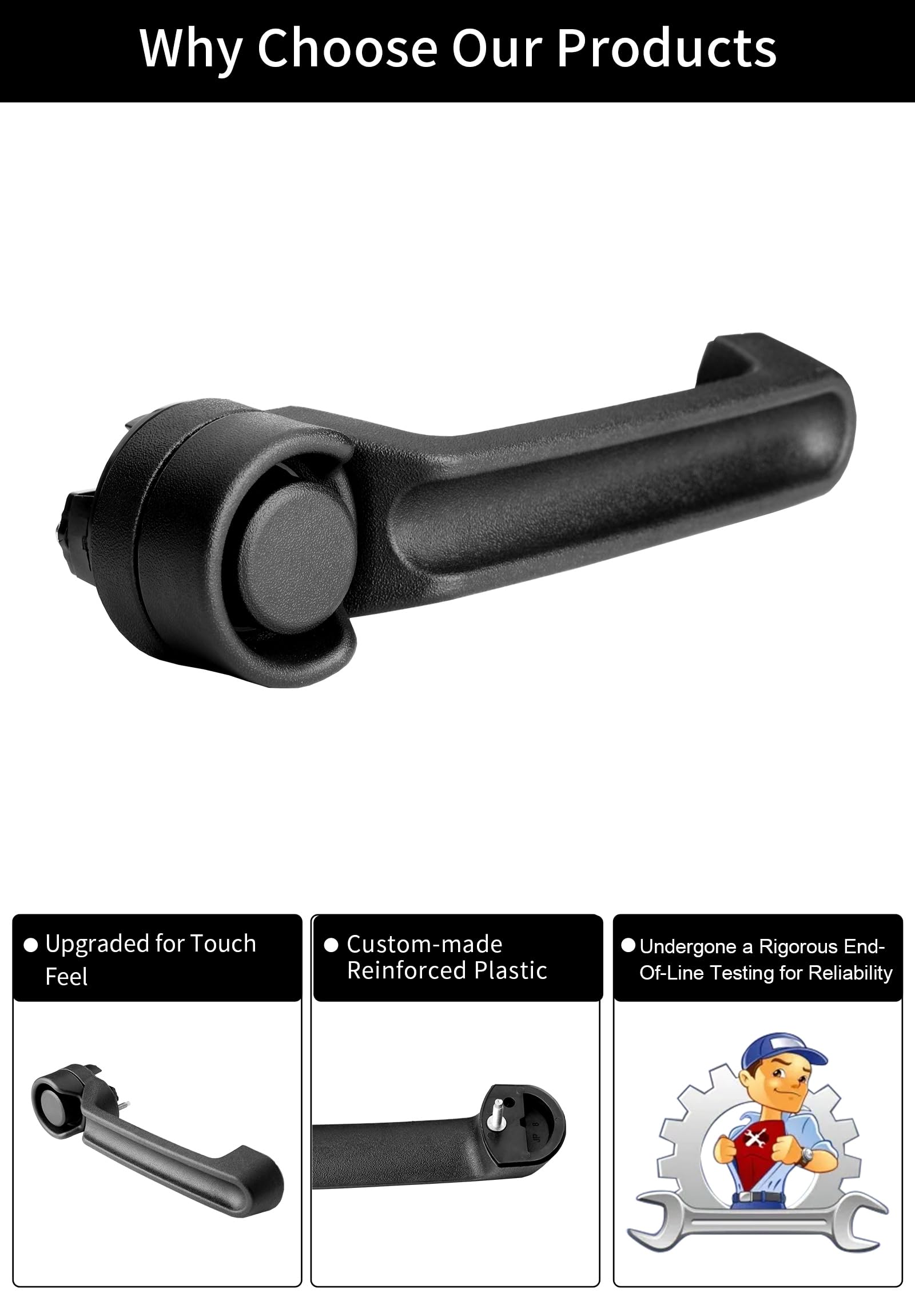 Exterior Door Handle (2PCS), Compatible with 2007-2018 Jeep Wrangler JK, Jeep Liberty, Dodge Nitro, Front or Rear Left Driver or