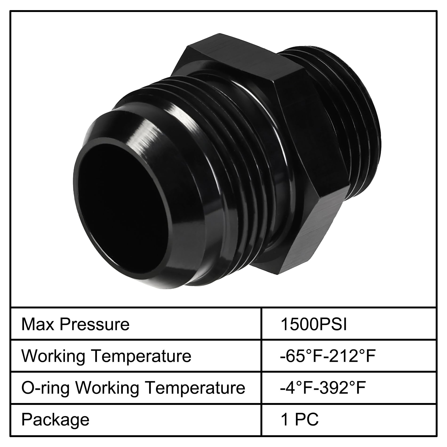 Evil Energy 16An Flare To 12An Orb Male Fuel Rail Adapter Fitting Black