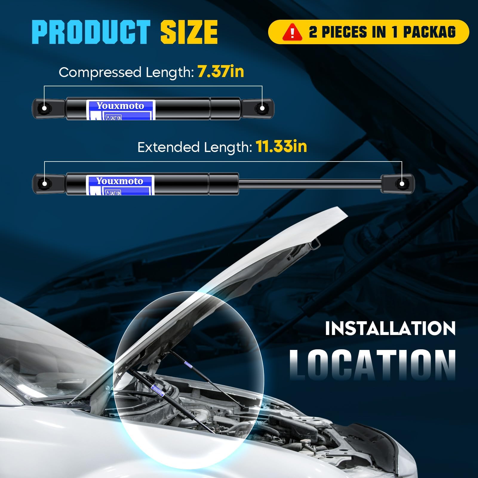 Front Hood Lift Supports Struts Gas Springs Shocks 4048 4699 For 1999-2004 Jeep Grand Cherokee,Pack Of 2
