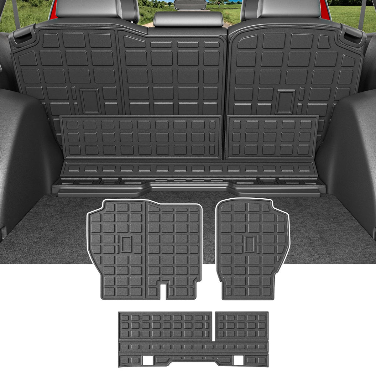 powoq Fuel Cargo Mat Compatible with 2023 2024 2025 Honda CRV Trunk Mat Back Seat Protector TPE Cargo Liner Replacement for 2023