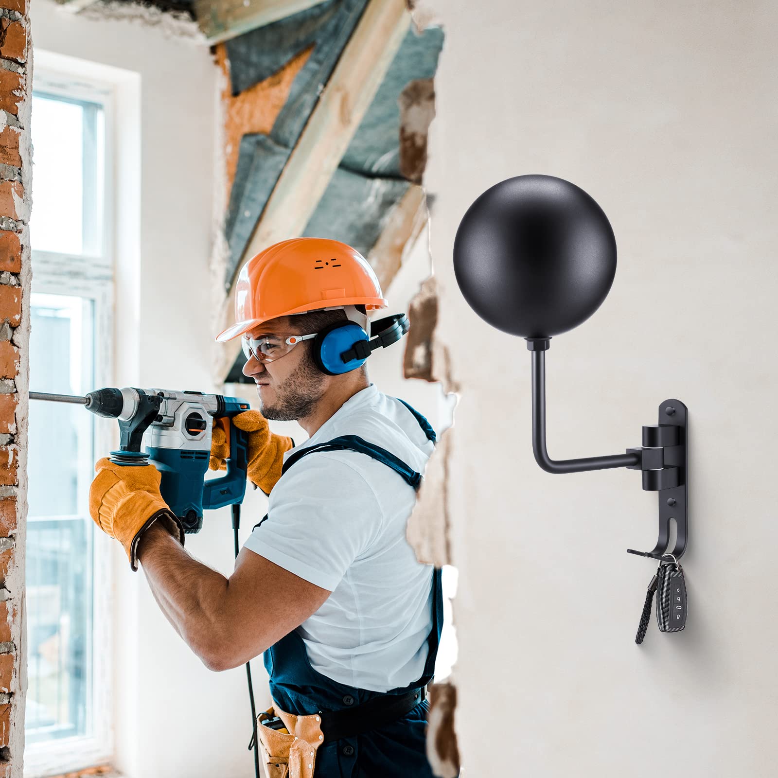 Motorcycle Helmet Racks Wall Mount Bike Helmet Holder with 2 Metal Hooks for Motorcycle Bike Coat Jacket Cap Wig Key(3 Pack)