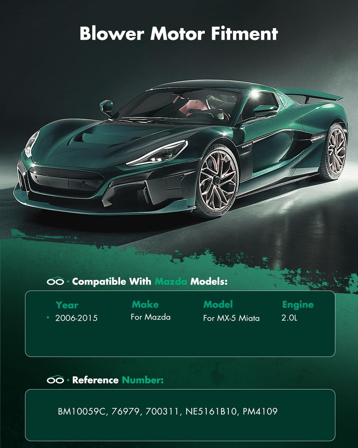 Scitoo 700311 Front Hvac Blower Motor With Fan Cage For Mazda For Mx-5 Miata L4 2.0L 2006 2007 2008 2009 2010 2011 2012 2013 201