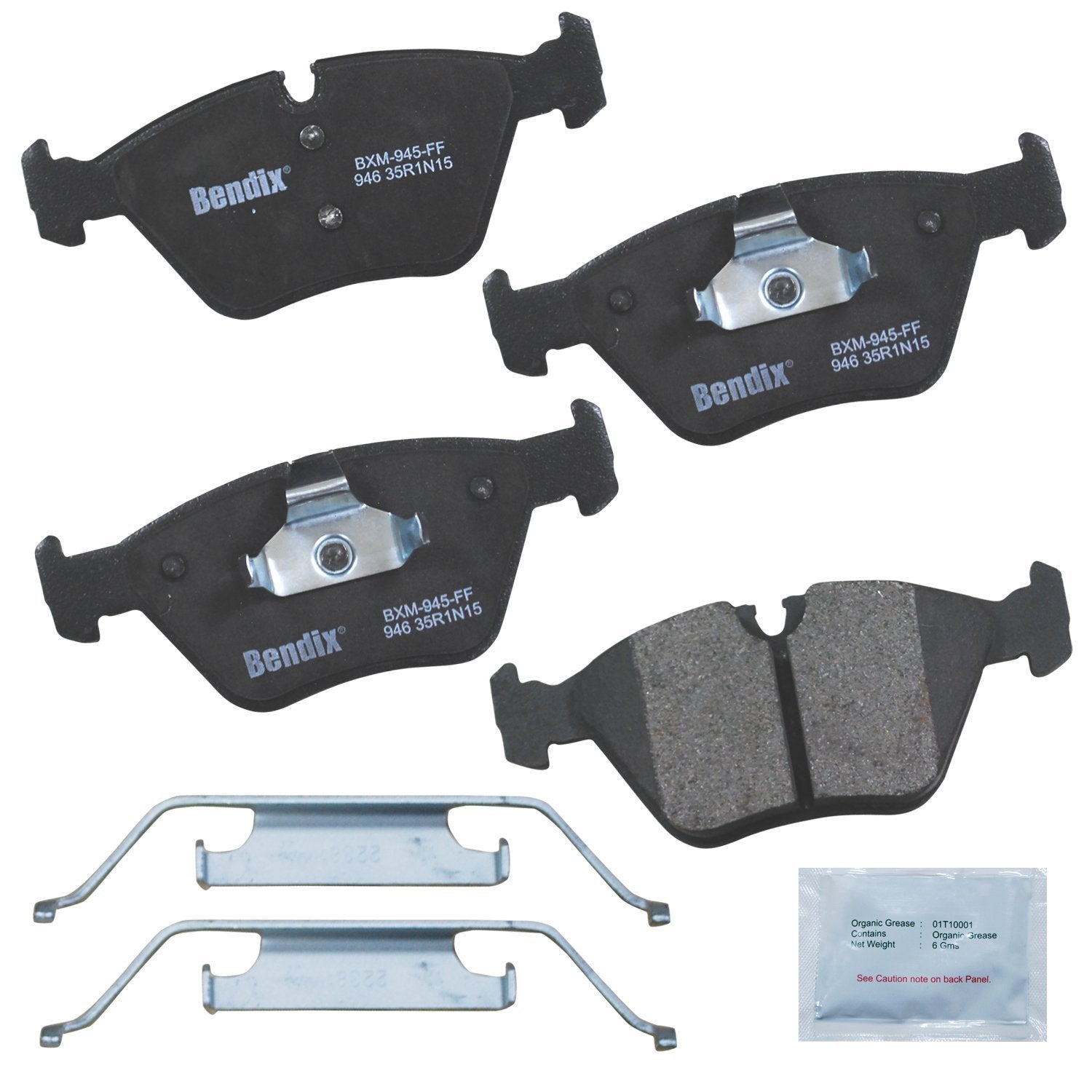 Bendix Priority1 Cfm946 Semi-Metallic Front Brake Pads For Bmw 330Ci 2006-2001, 330I 2005-2001, 330Xi 2005-2001, X3 2010-2004, Z