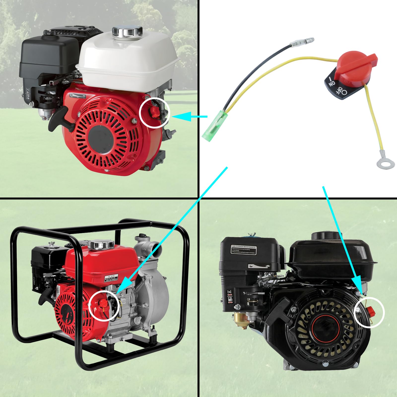 3pcs On Off Engine Stop Switch for Honda GX120 GX160 GX200 GX240 GX270 GX340 GX390 Champion Predator 212 Firman Kill Switch