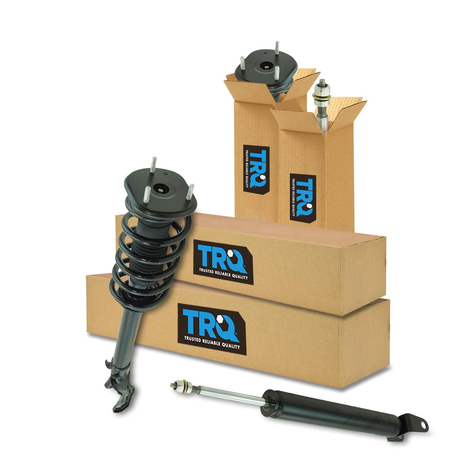 Trq Front And Rear Complete Strut Assembly & Shock Absorber Kit Complete Strut & Coil Spring Assembly Compatible With 2011-2015 