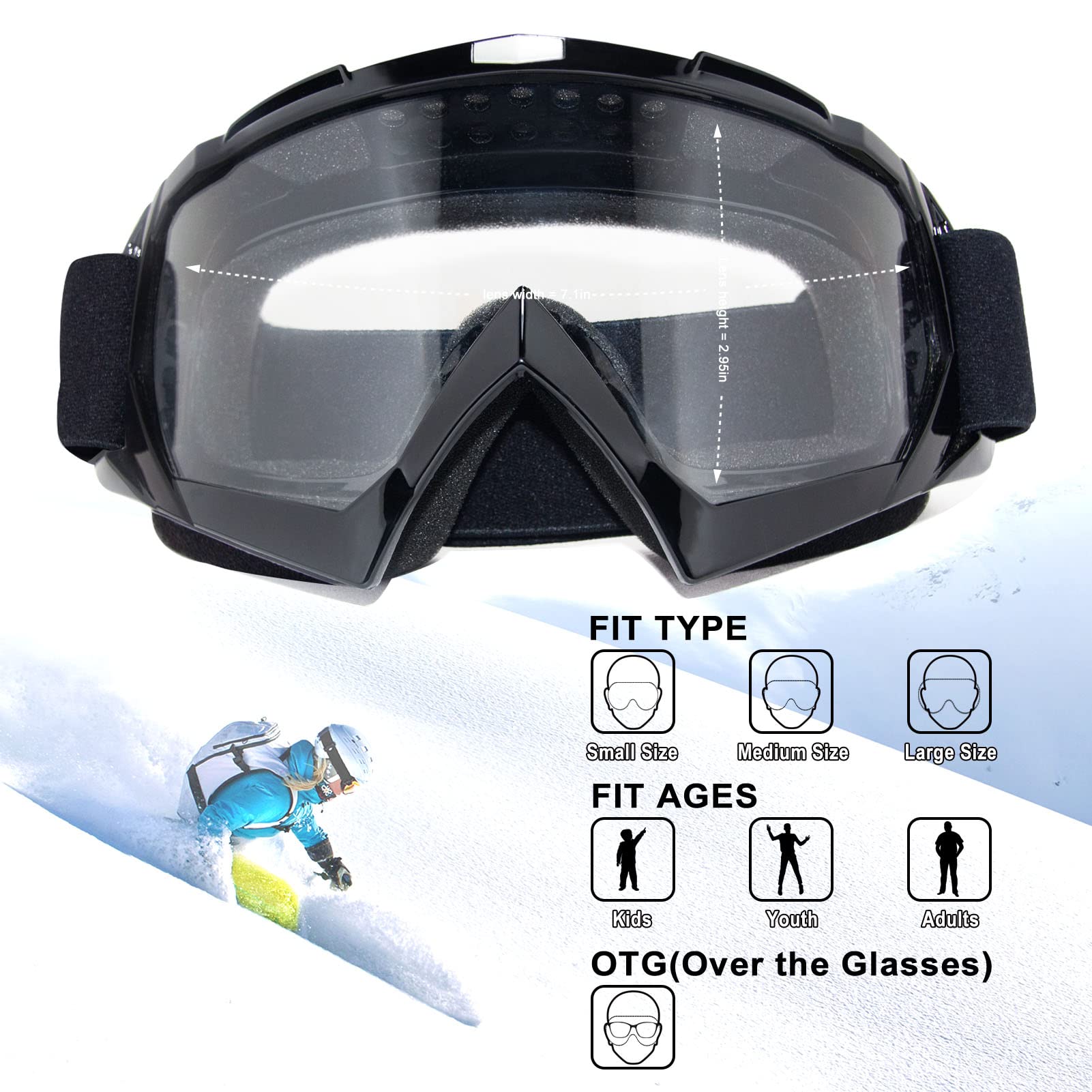 Motocross Goggles Atv Goggles Dirt Bike Motorcycle Goggles Mx Off Road Goggles For Men Women Adult Youth Riding Racing