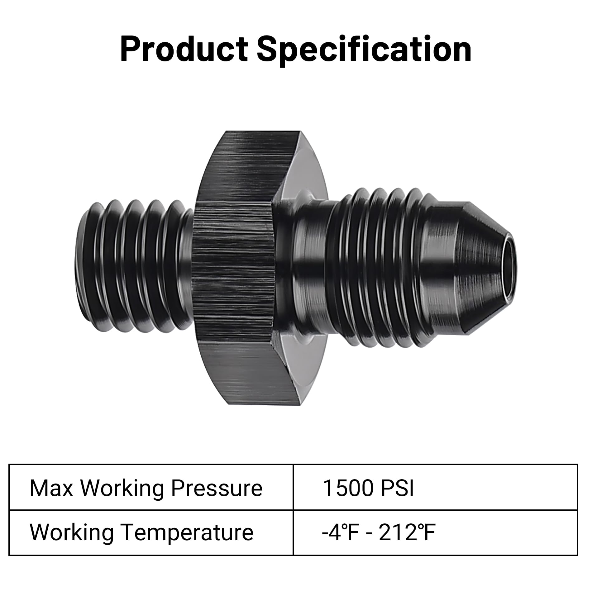 Evil Energy 3An Male Flare To M8 X 1.25Mm Male Metric Fitting Adapter Aluminium Alloy 2Pcs