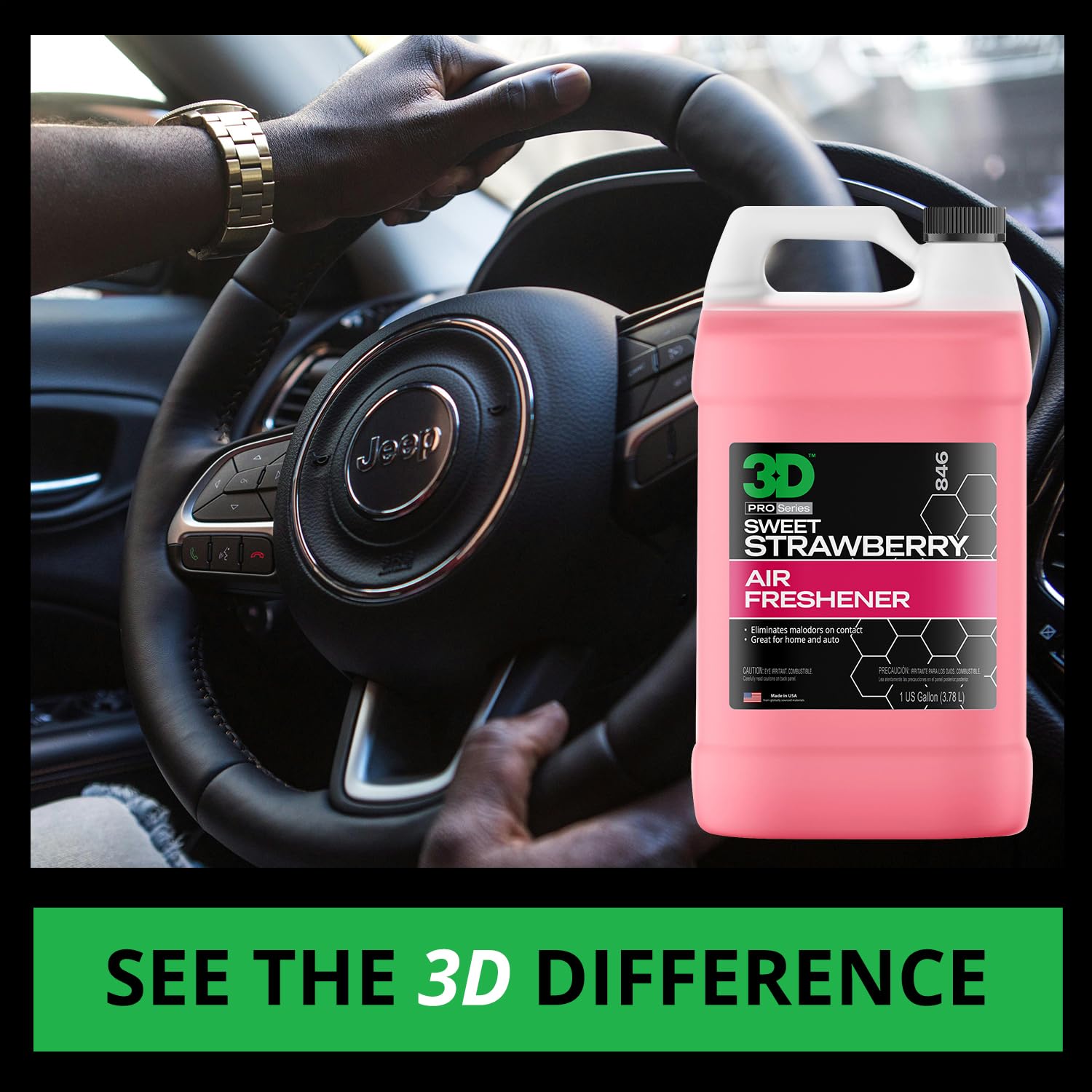 3D Water Based Odor Eliminator | Made In Usa | All Natural | No Harmful Chemicals | Air Freshener (Sweet Strawberry Scent)