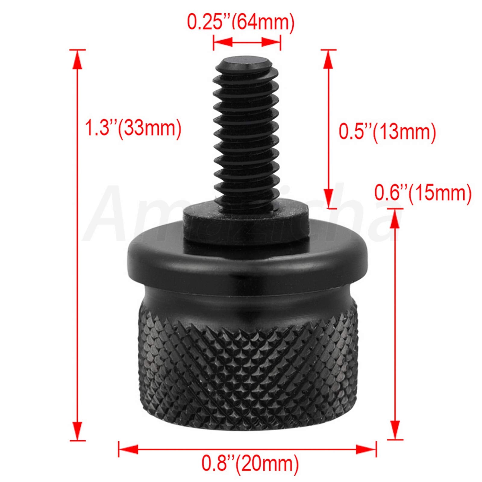 Amazicha Black Aluminium Seat Bolt Tab Screw Mount Compatible For Harley Davidson Sportster Softail Touring Dyna 1996-2023