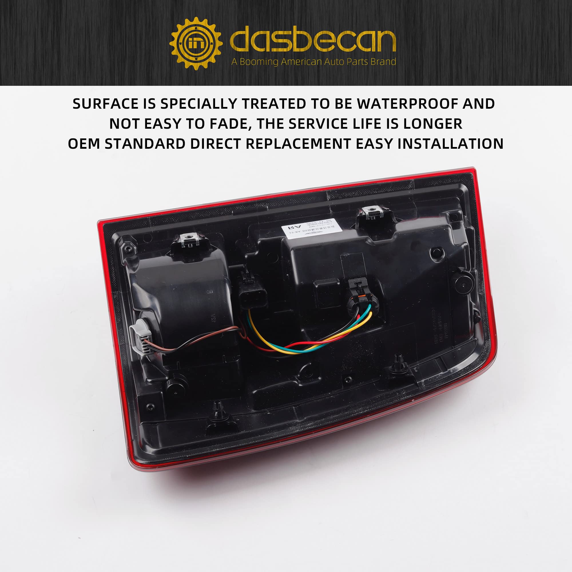 Dasbecan Tail Lights Assembly Driver Side Red Lens Black Interior Compatible With Dodge Ram 1500 2013-2018 Ram 1500 Classic Warl