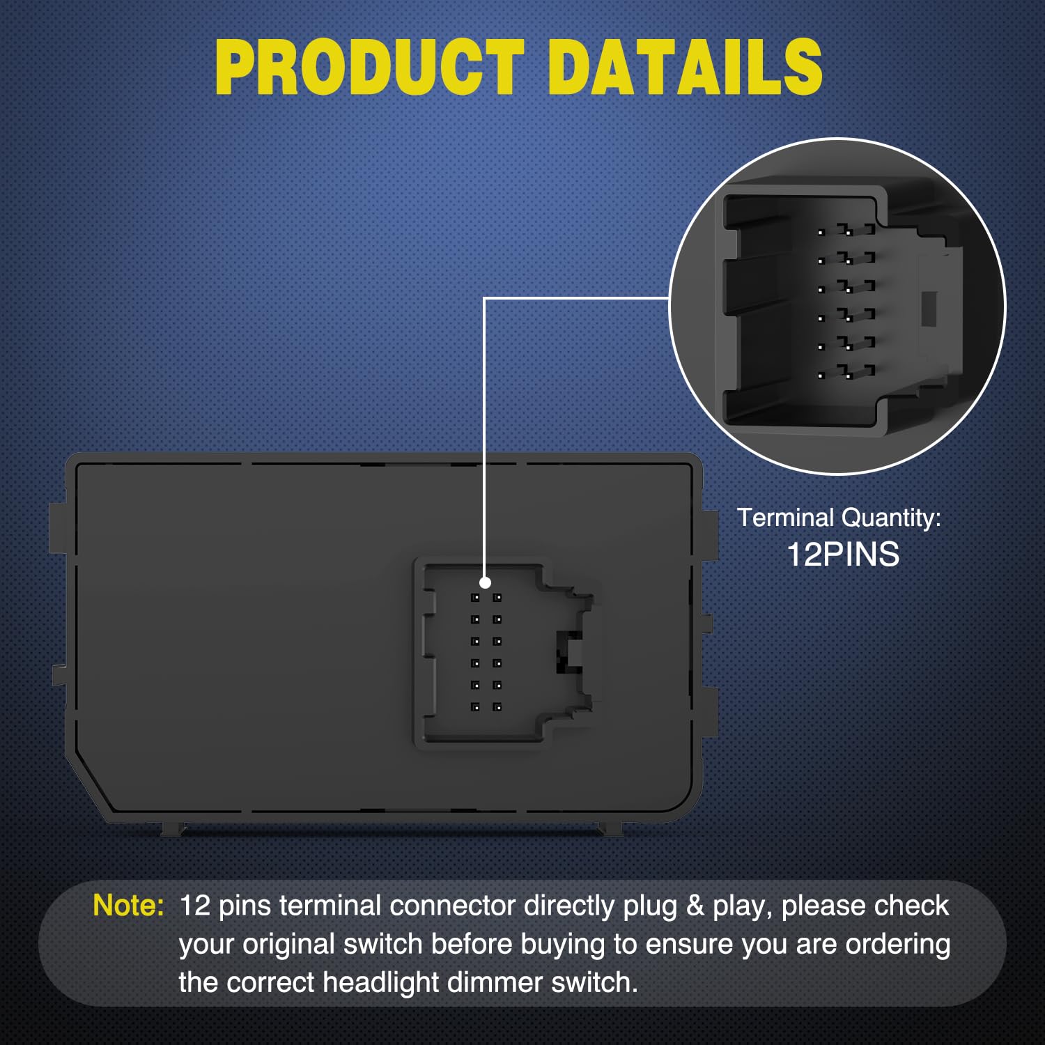 Nilight Headlight Dimmer Switch Compatible With 2014 2015 2016 2017 2018 2019 Chevy Silverado 1500 2500Hd 3500Hd Tahoe 2017-2019