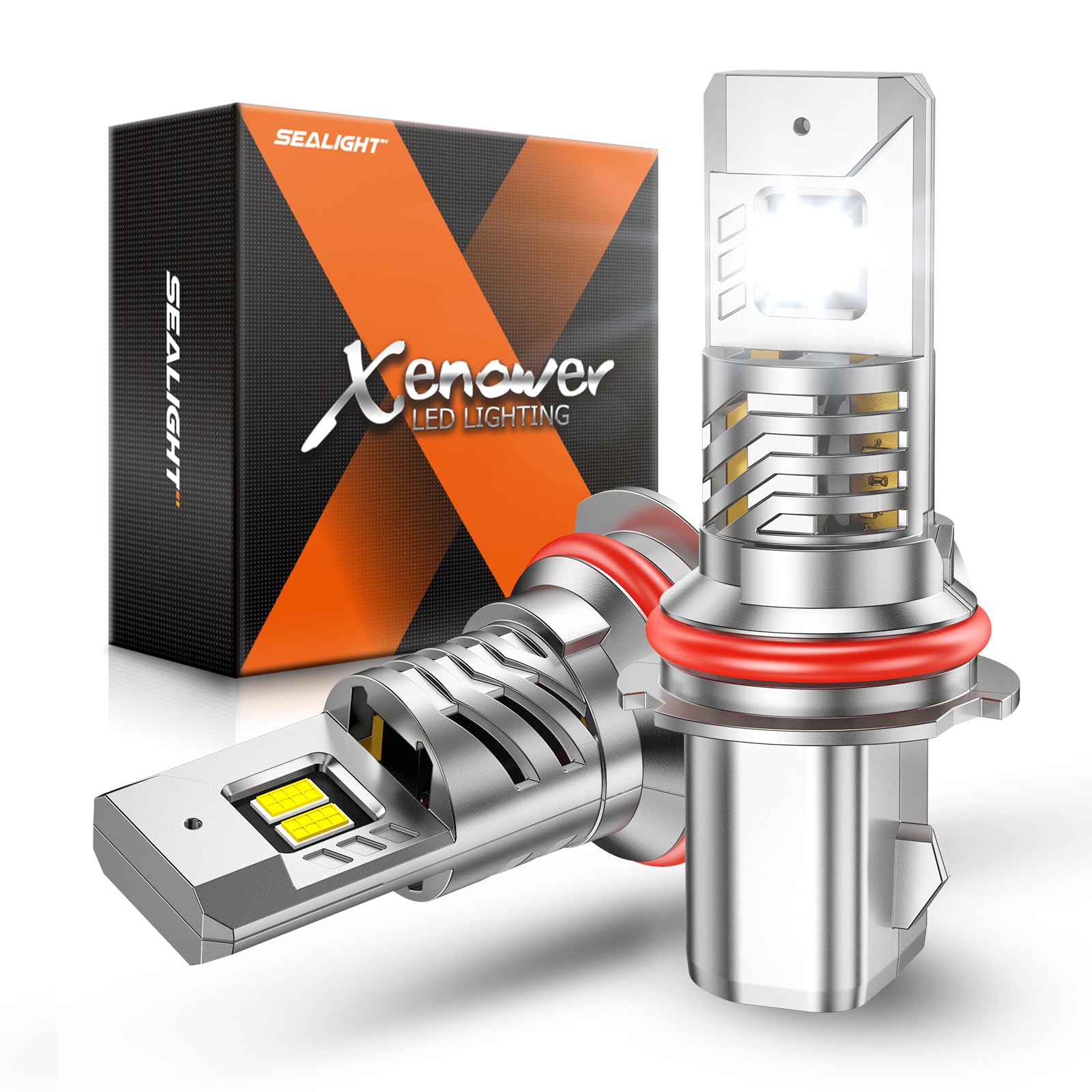 Sealight 9007 Bulbs, 30000Lm 8X Brightness 9007 Fog Lights, 6500K Cool White Bulbs With 15000Rpm Fan, Plug And Play, Ip68 Waterp