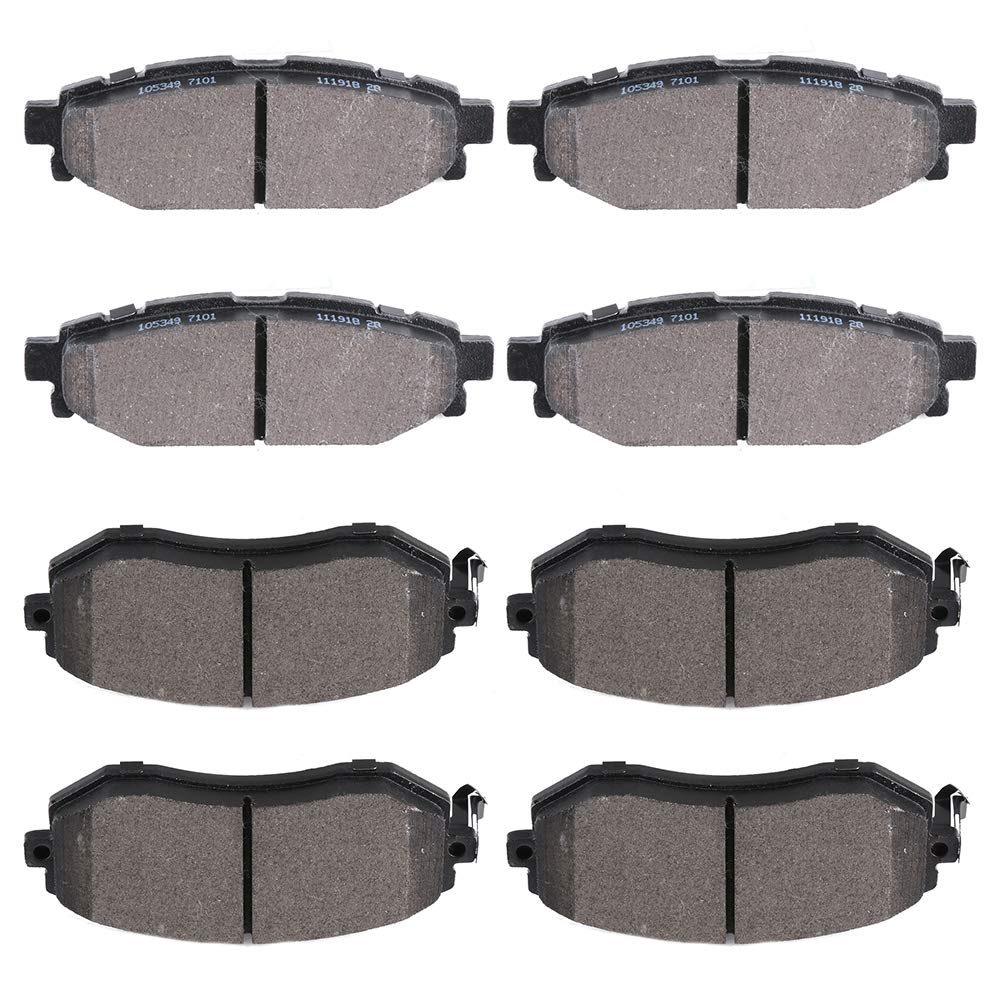 Cciyu D1539 D1114 Front Rear Ceramic Brake Pads Kits 8Pcs Fit For Scion Fr-S,Brz,Crosstrek,Forester,Impreza,Legacy,Outback,Wrx,X