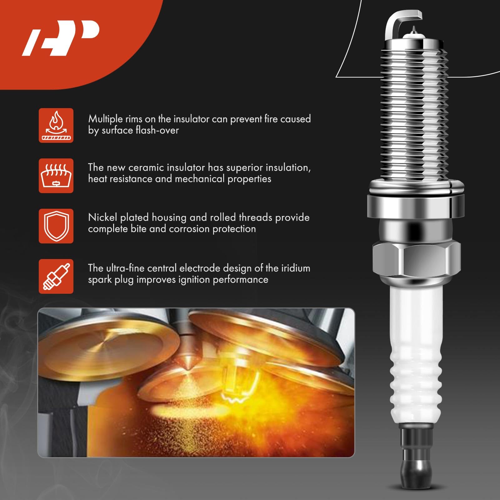 A-Premium Set Of 4 Ignition Coil Pack And Iridium Spark Plugs Compatible With Toyota Corolla 2009-2018 Matrix Prius C-Hr & Lexus