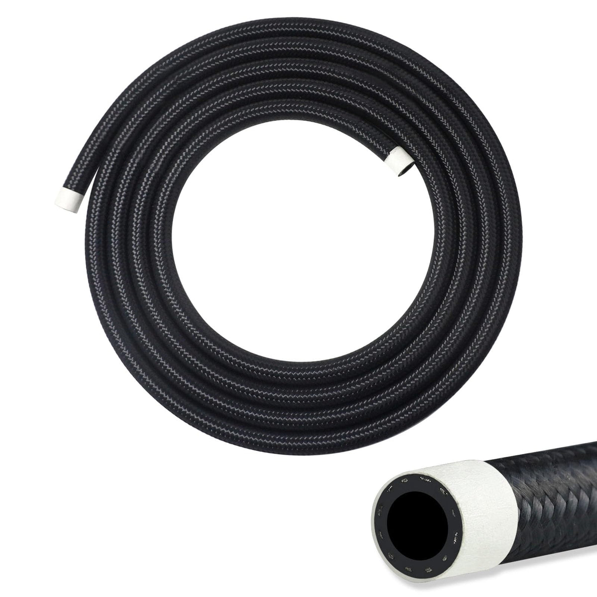 VWTNI 10AN Fuel Line, 10AN CPE Fuel Hose, 10FT Transmission/Oil Cooler Lines, Nylon Braided Fuel Line Hose.