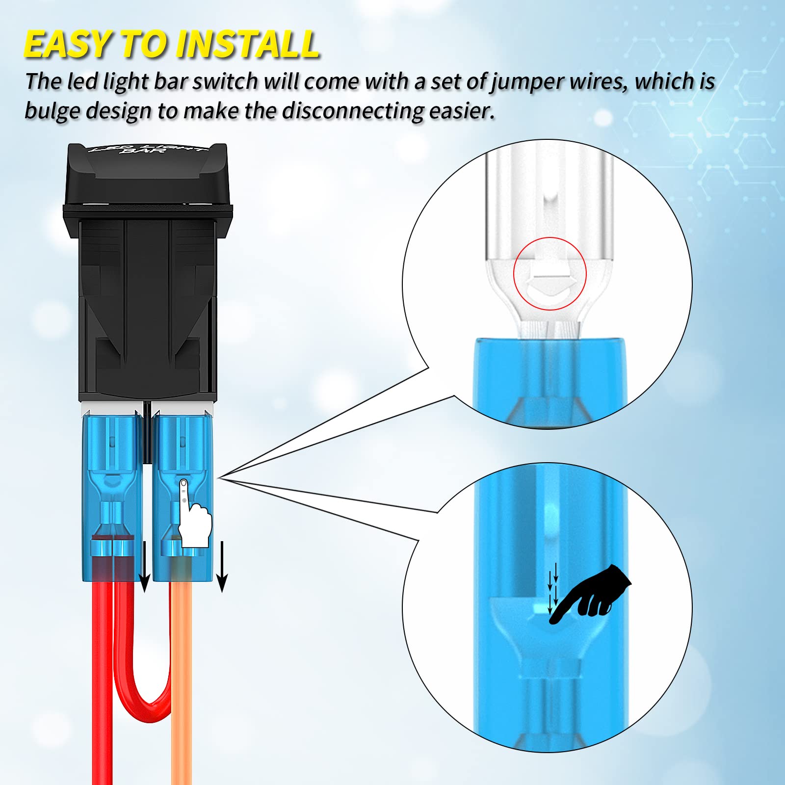 Joinfworld Led Light Bar Rocker Switch And Rear Light Toggle Switch On/Off Laser Waterproof Marine Rocker Switch 12V 5 Pin Toggl
