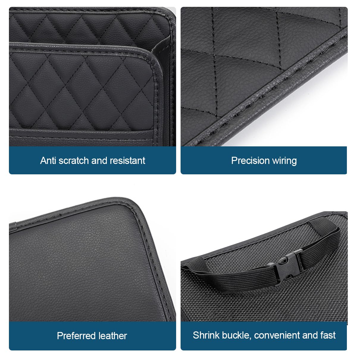 Mandark Car Seat Back Organizer, Pu Leather Vehicle Backseat Hanging Storage Pocket, Multipurpose Automotive Travel Essentials A