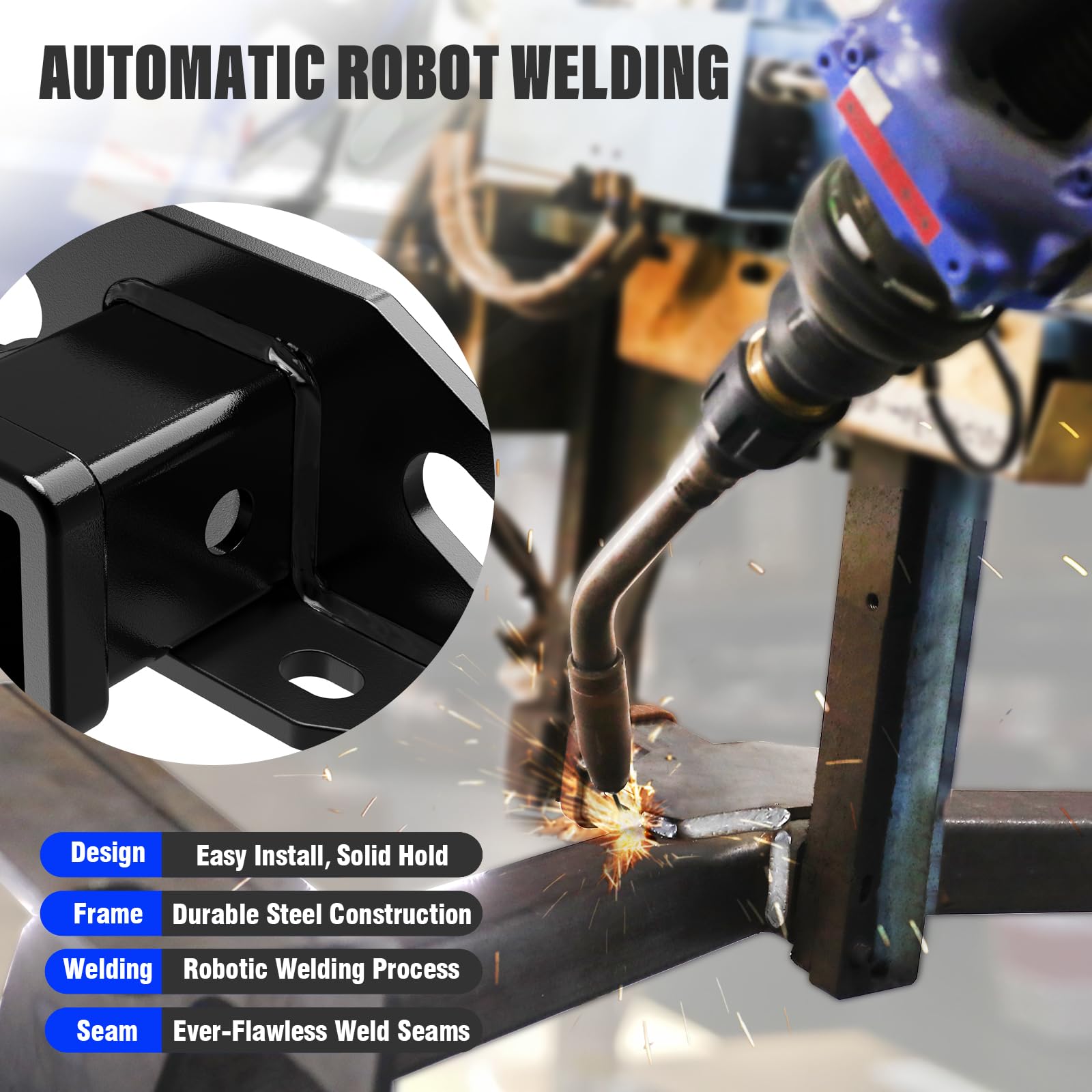 APS Assembly Class 3 Trailer Hitch 2 Inches Receiver Tube Towing Hitch Compatible with 1999-2013 Chevy Silverado GMC Sierra 1500