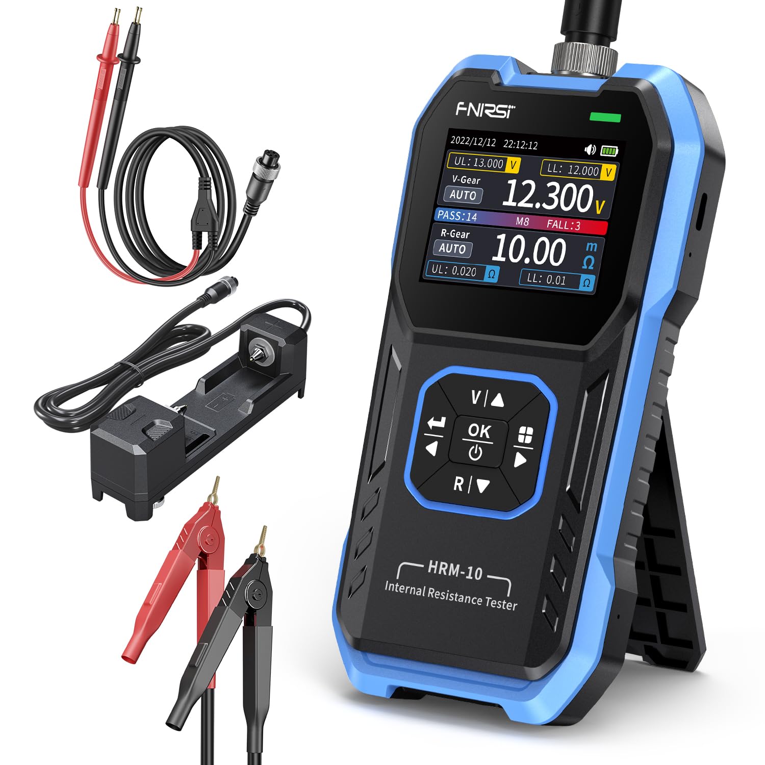 FNIRSI HRM-10 Voltage Internal Resistance Battery Tester, Milliohmmeter 100V 200O, Car Battery Tester, Battery Checker Tester fo