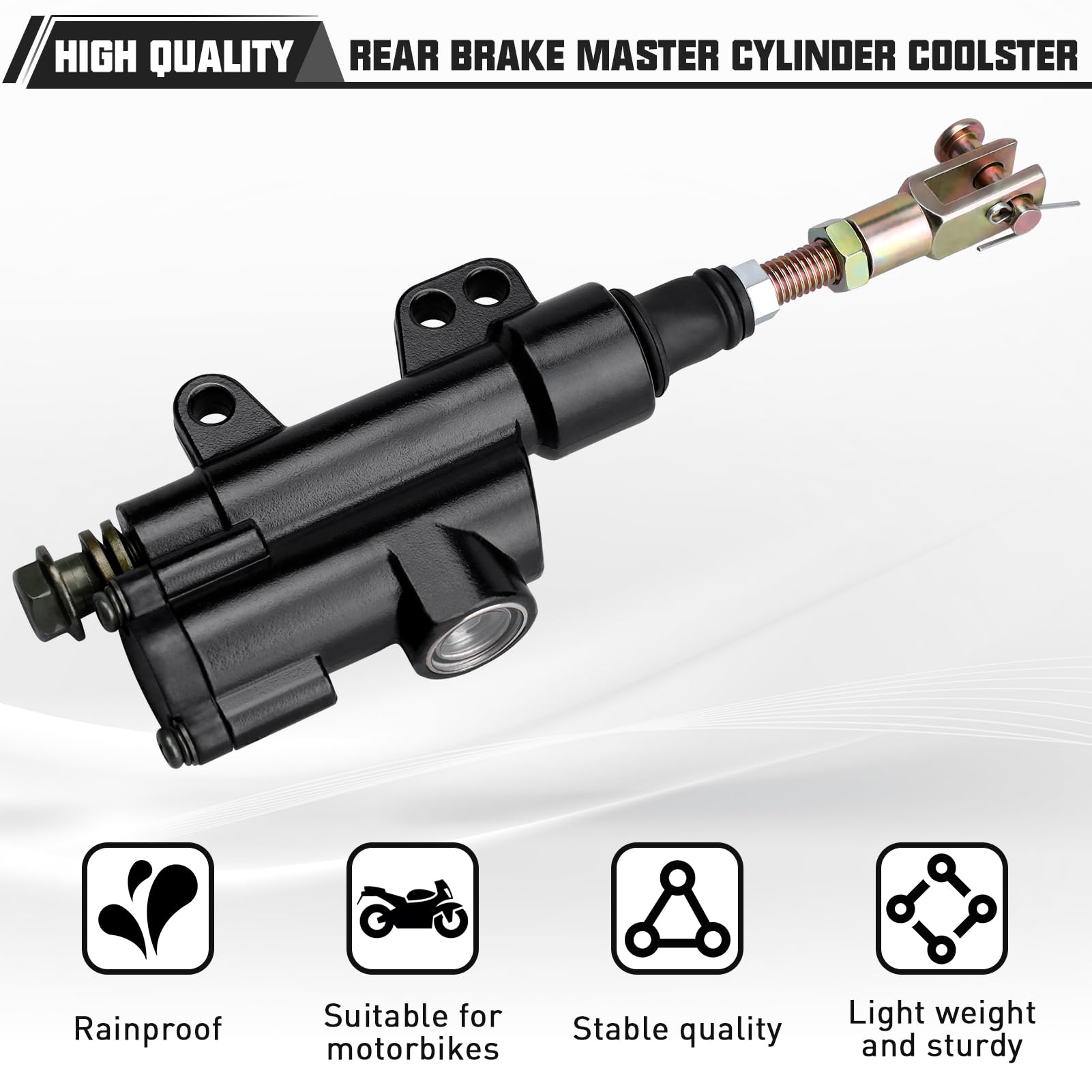 Rear Brake Master Cylinder Coolster 10Mm, Replacement For 50Cc 70Cc 90Cc 110Cc 125Cc Dirt Bike Chinese Atv Quad Taotao Bms Roketa Xpro Apollo Ssr Pitster Piranha Sunl Nst Kazuma