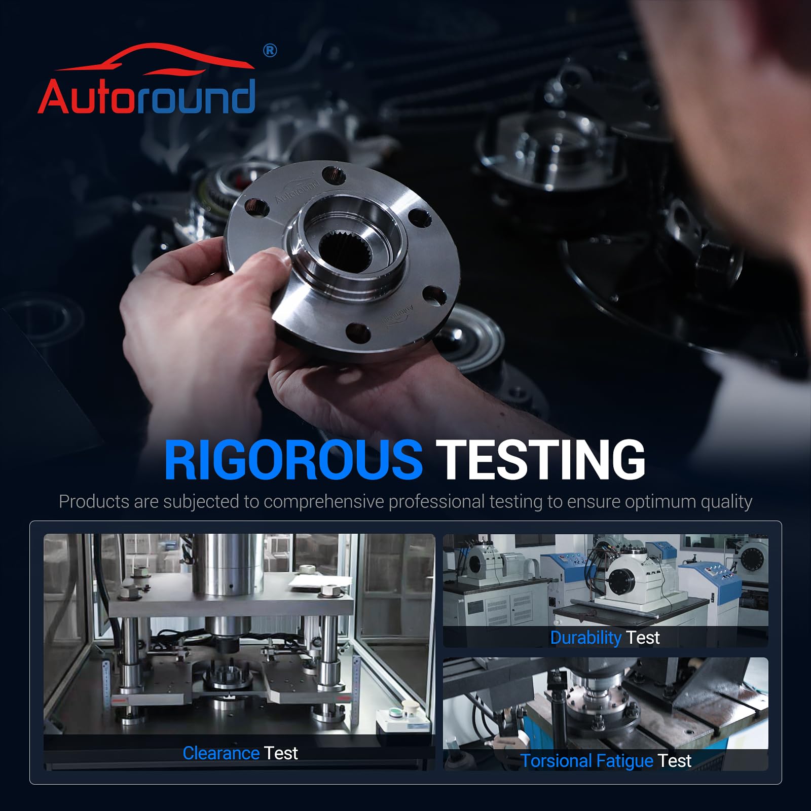 Autoround 515073 Front Wheel Bearing Hub Assembly Compatible With Dodge Ram 1500 2002 2003 2004 2005, 5 Lug W/Abs